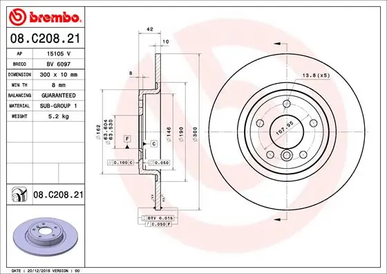Brake Disc PRIME LINE - UV Coated 08.C208.21