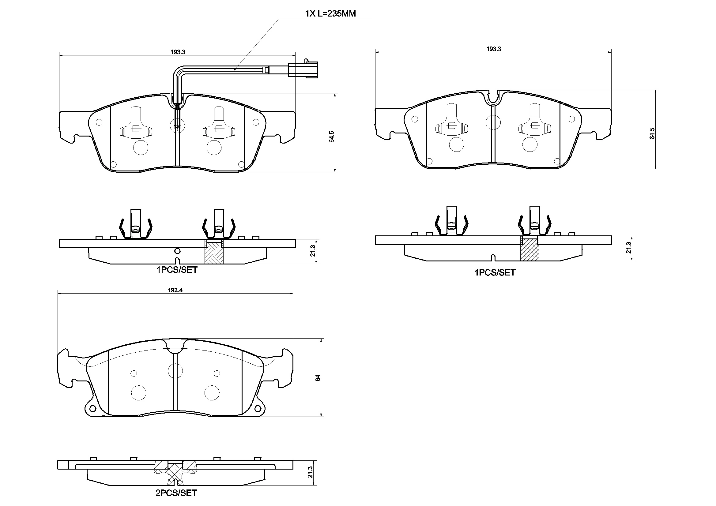 Brake Pad Set, disc brake PRIME LINE P 48 001