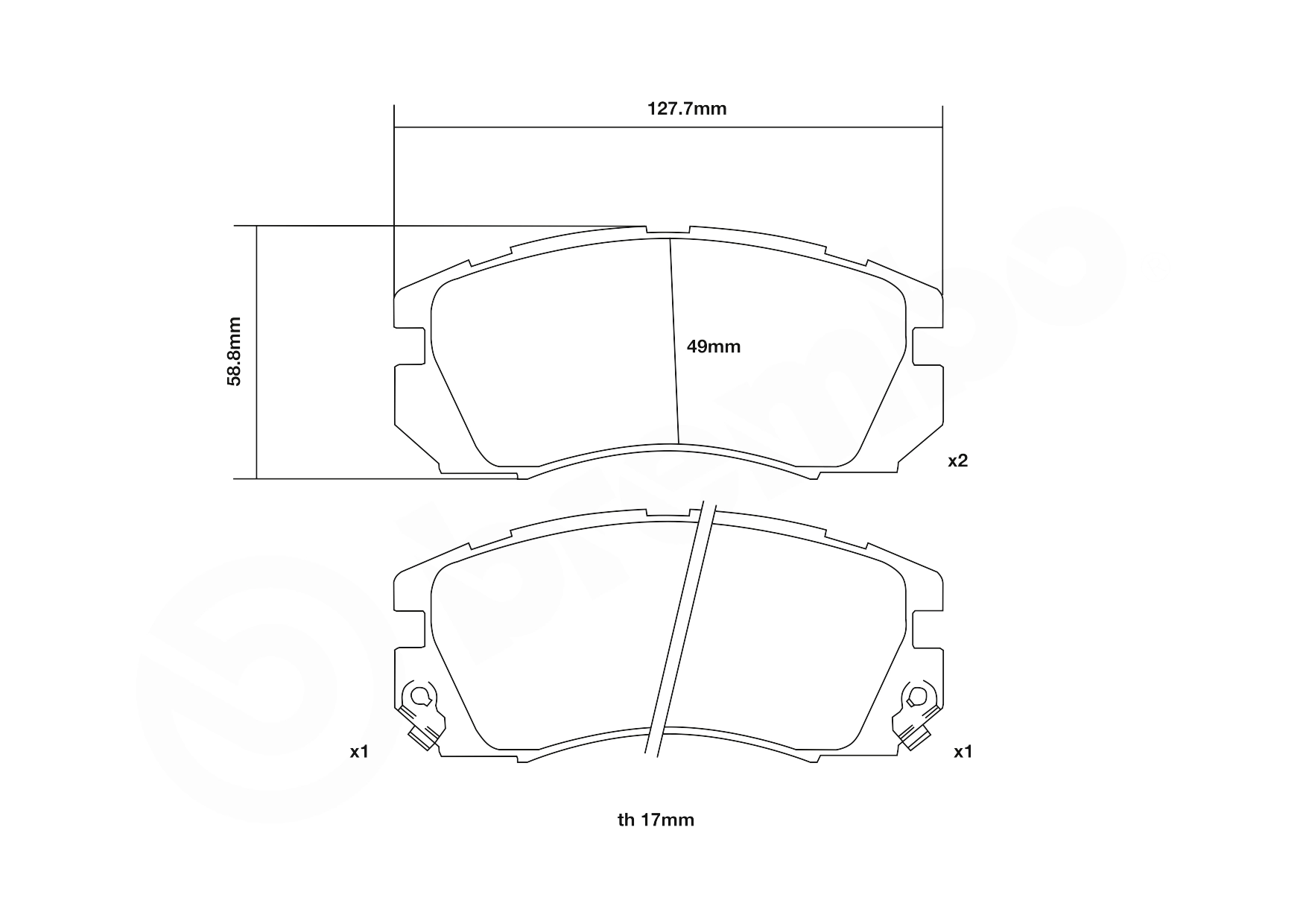 High Performance Brake Pad Set UPGRADE, SPORT | HP2000 07.B314.22