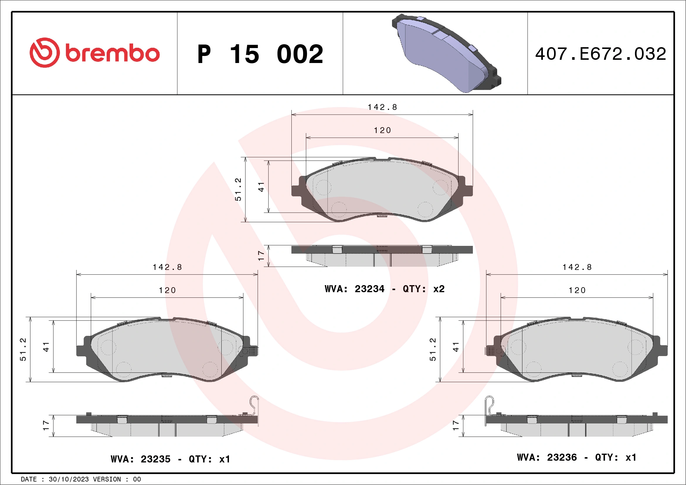 Brake Pad Set, disc brake PRIME LINE P 15 002