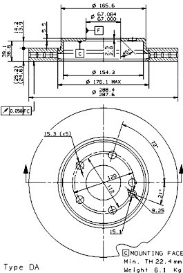 Brake Disc PRIME LINE - UV Coated 09.8681.11