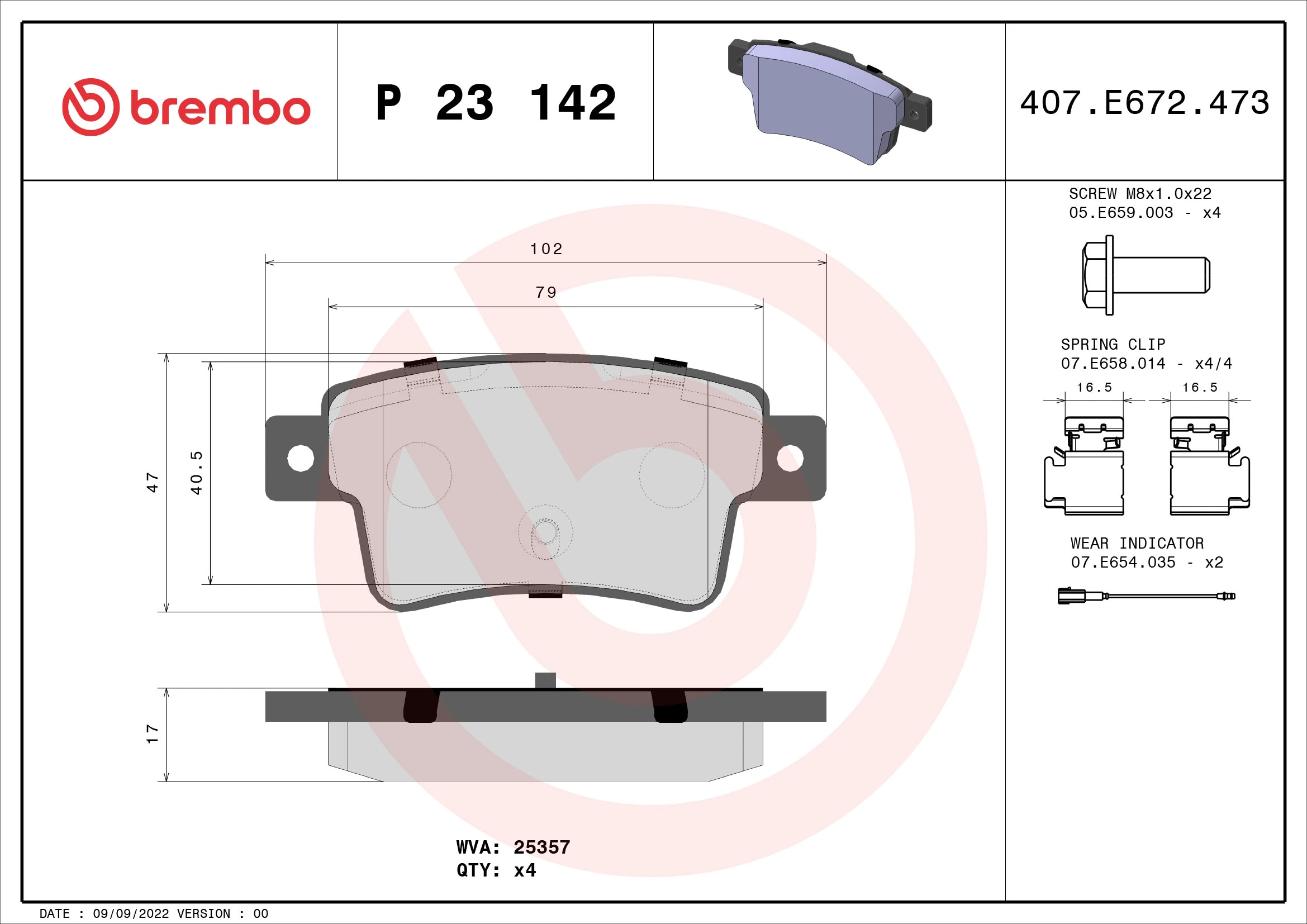 Brake Pad Set, disc brake PRIME LINE P 23 142