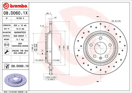 Brake Disc XTRA LINE - Xtra 08.D060.1X