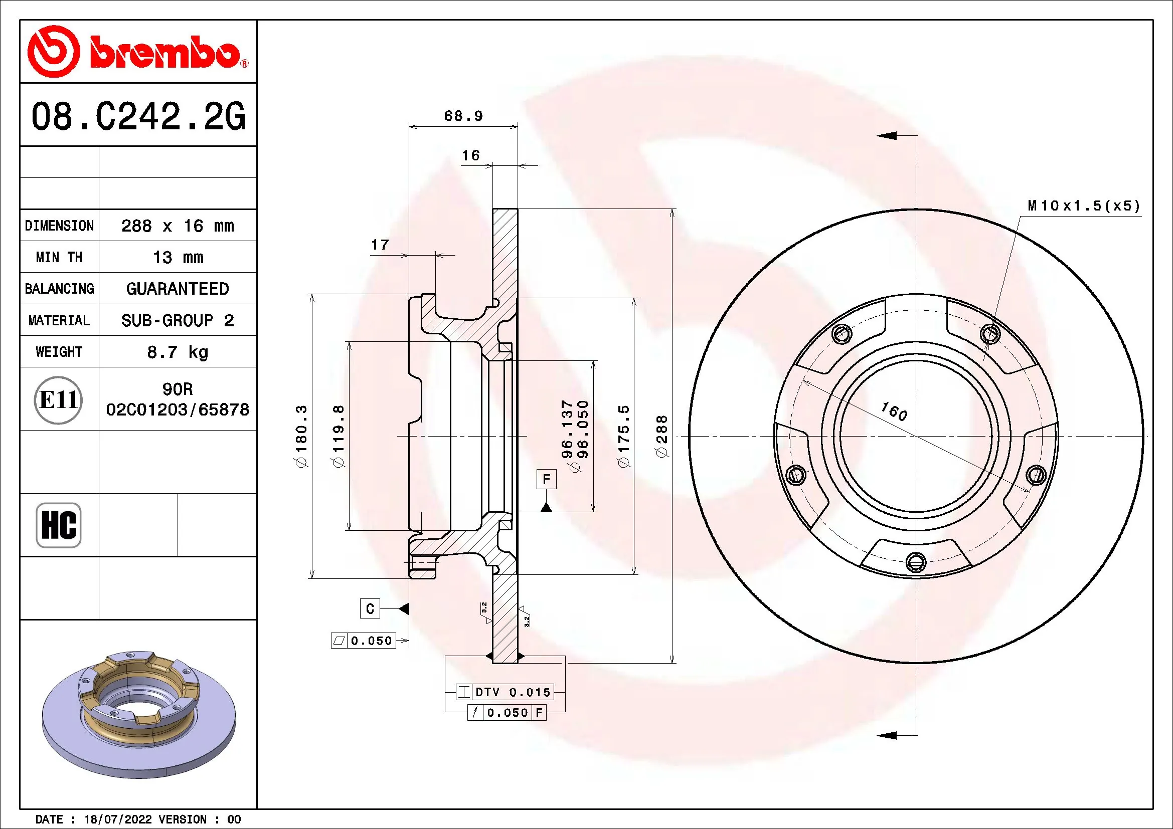 BREMBO KT 10 014 Brake Kit, disc brake