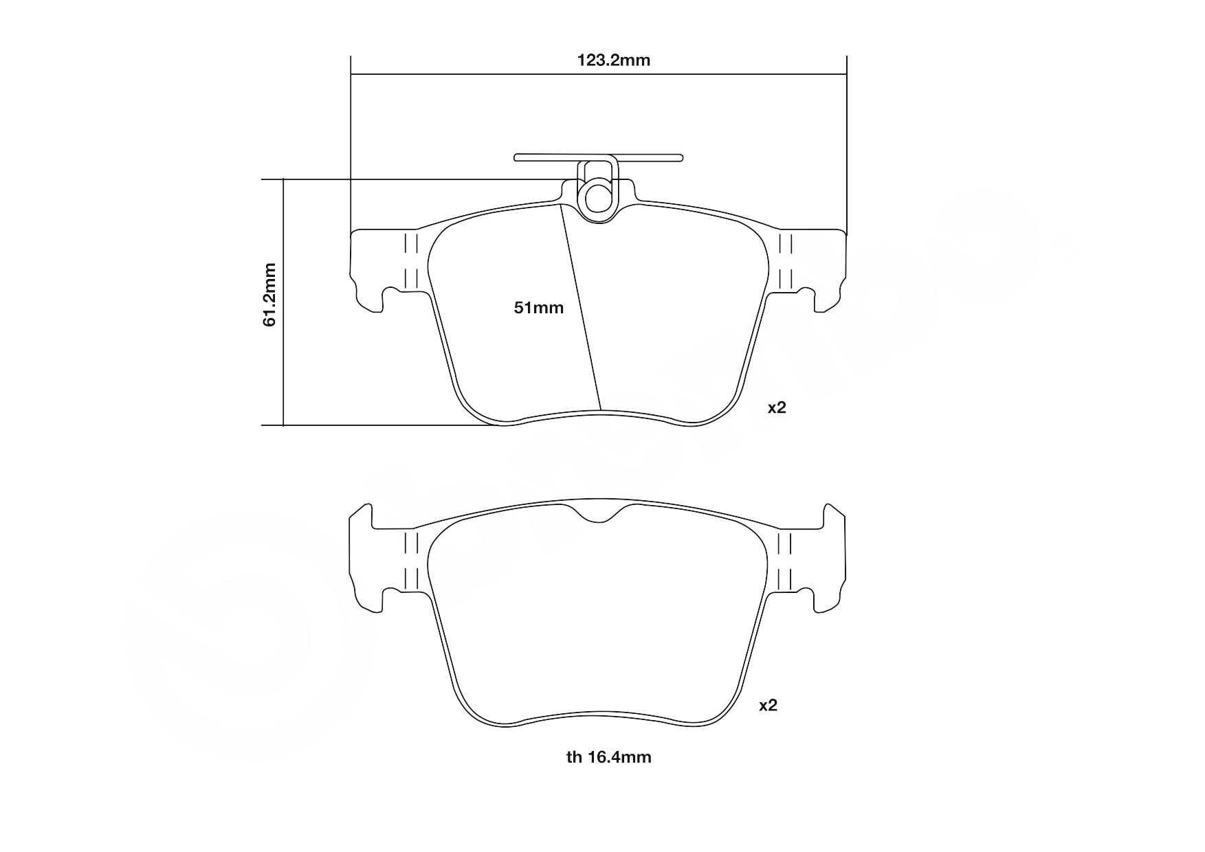 Prestasi Tinggi Set Pad Brek UPGRADE, SPORT | HP2000 07.B315.41