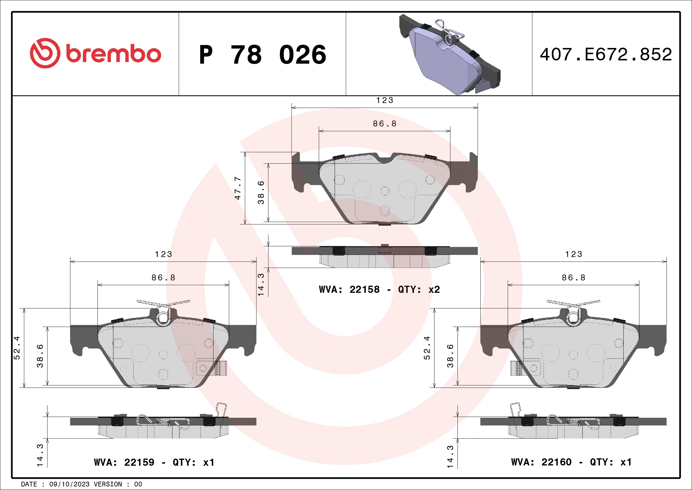 Brake Pad Set, disc brake PRIME LINE P 78 026