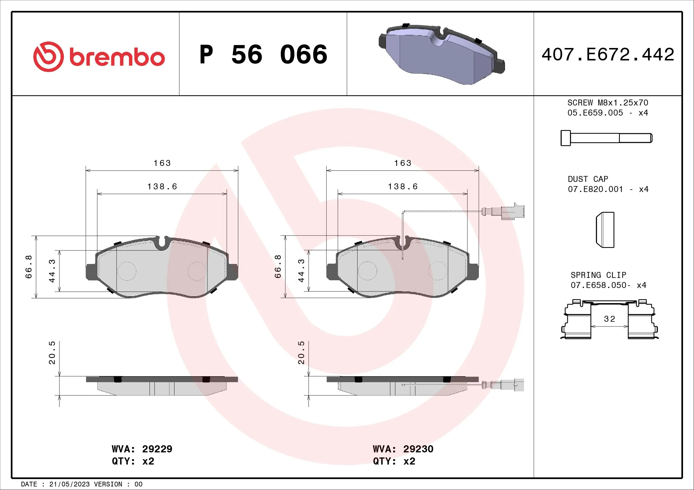 Brake Pad Set, disc brake PRIME LINE P 56 066