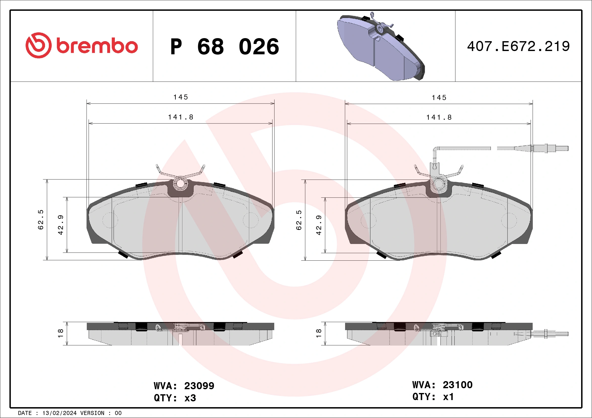 Brake Pad Set, disc brake PRIME LINE P 68 026