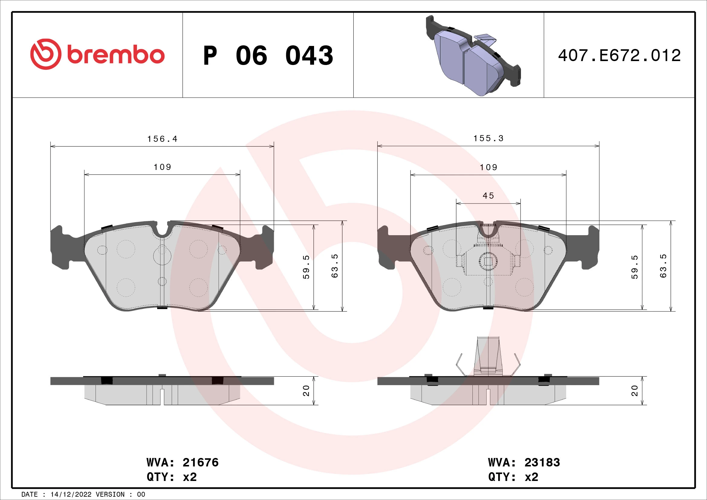Brake Pad Set, disc brake PRIME LINE P 06 043