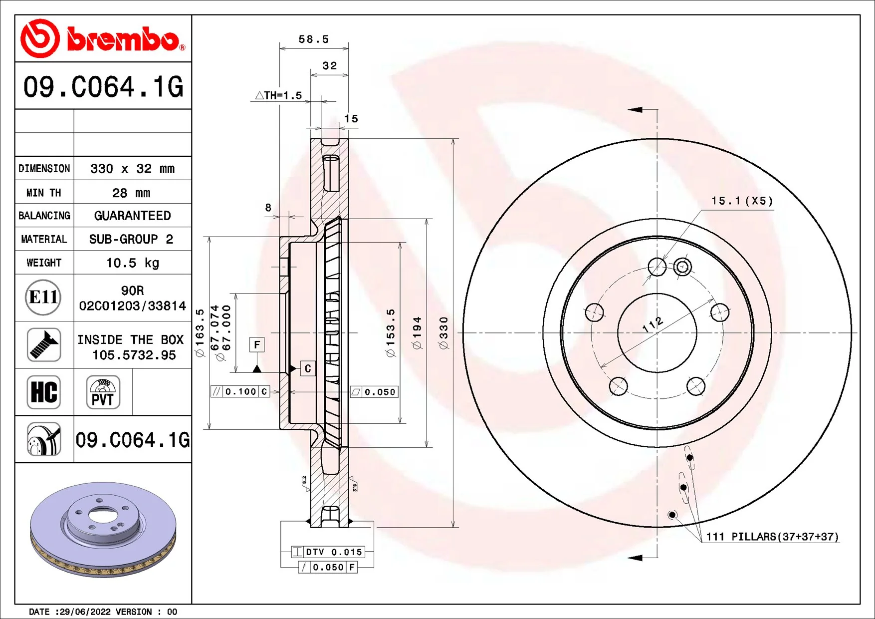 BREMBO KT 10 031 Brake Kit, disc brake