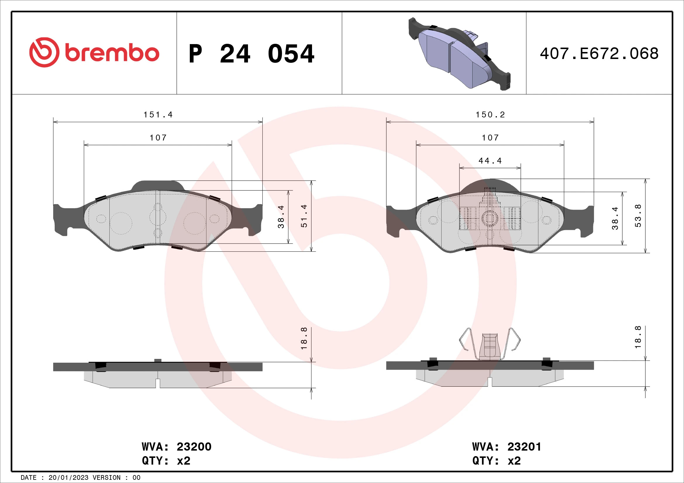 Brake Pad Set, disc brake PRIME LINE P 24 054