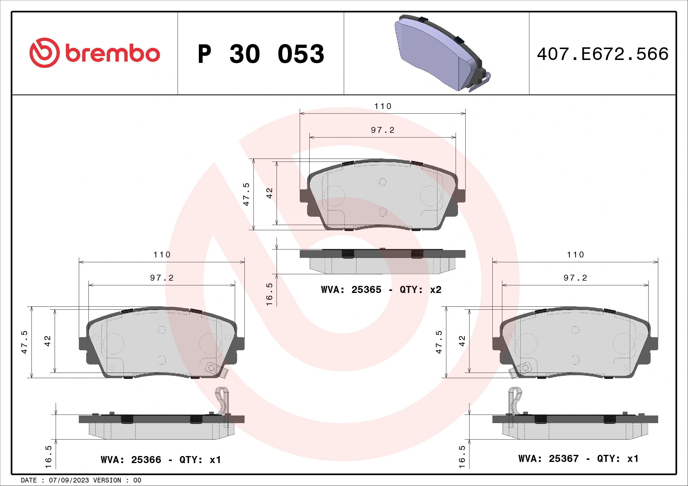 Brake Pad Set, disc brake PRIME LINE P 30 053