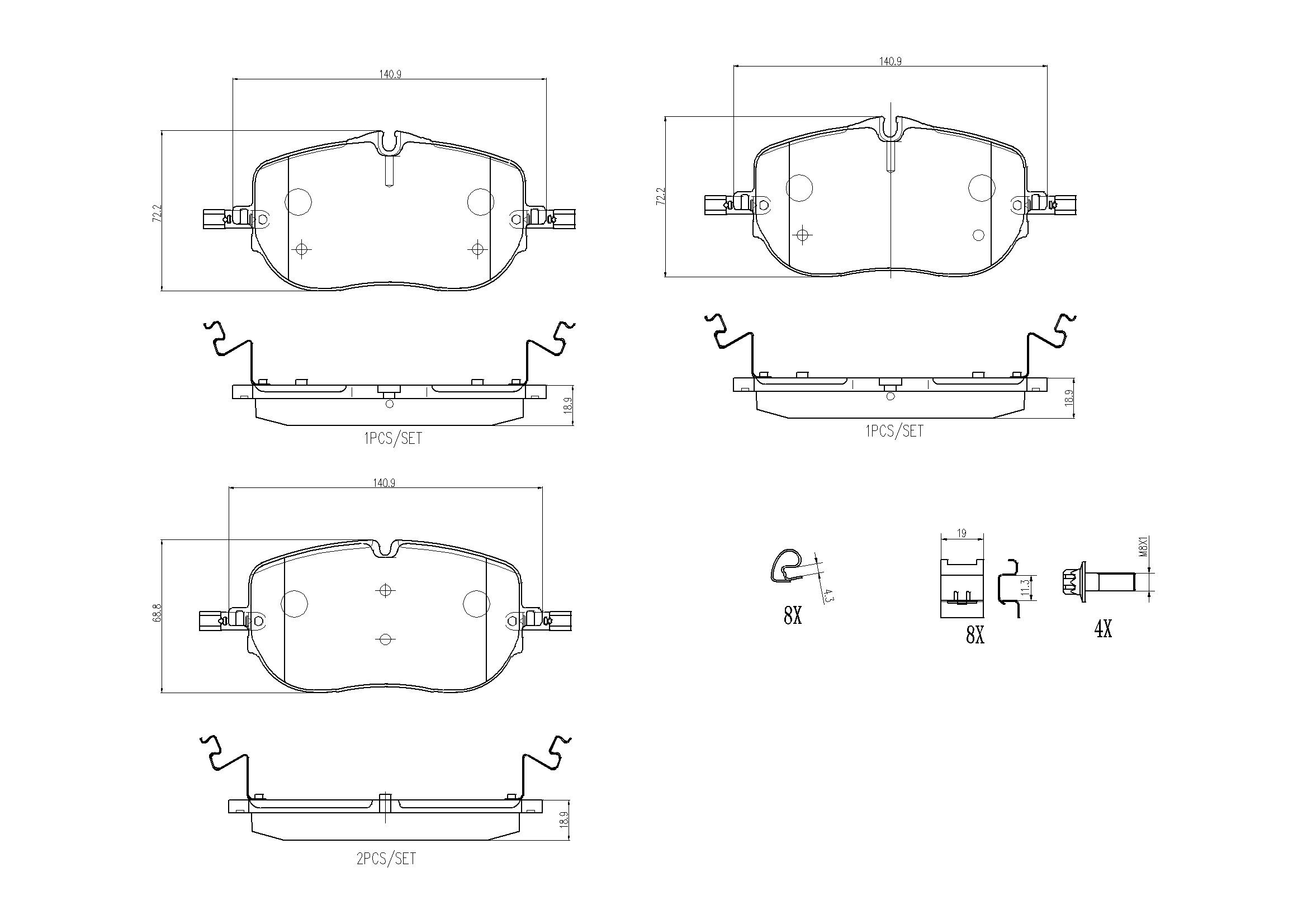 Brake Pad Set, disc brake PRIME LINE P 50 173