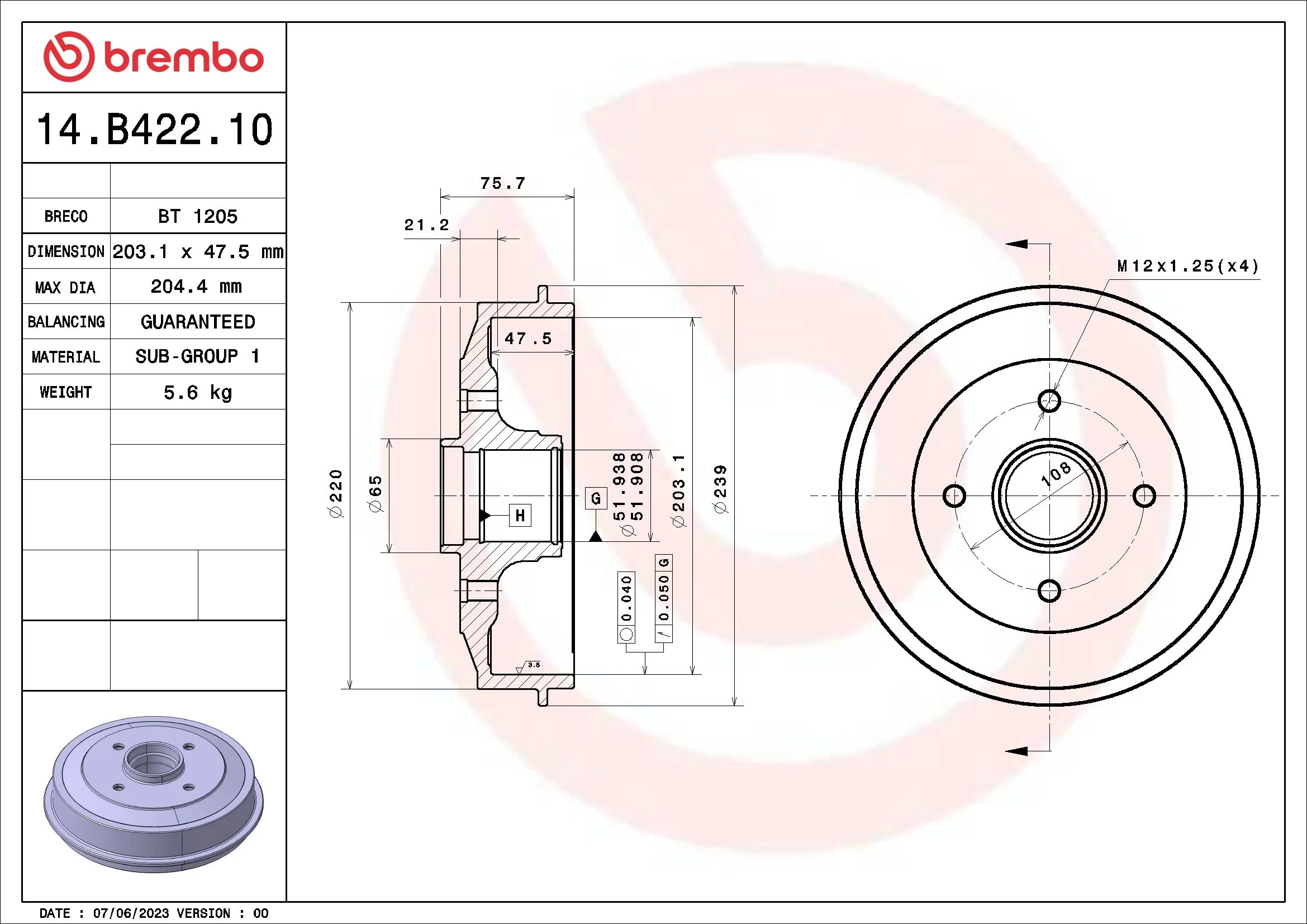 Brake Drum ESSENTIAL LINE 14.B422.10