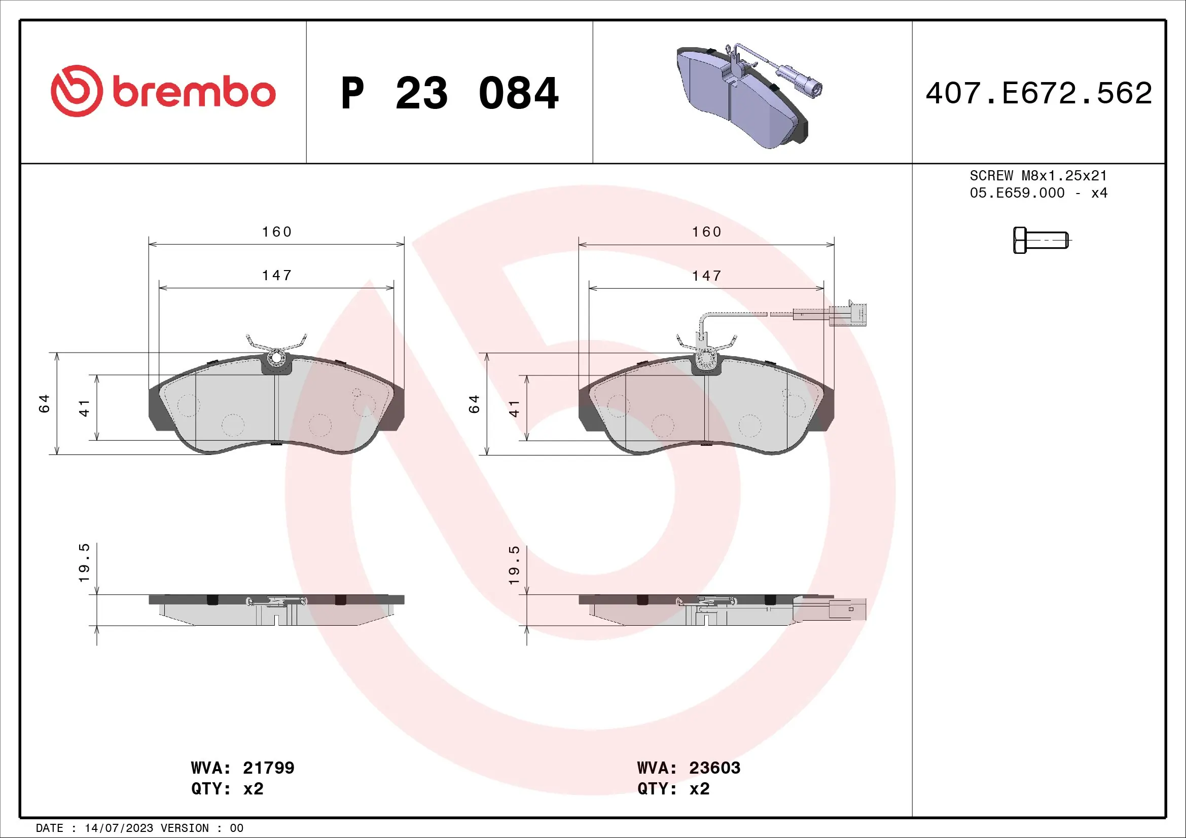 Brake Pad Set, disc brake PRIME LINE P 23 084