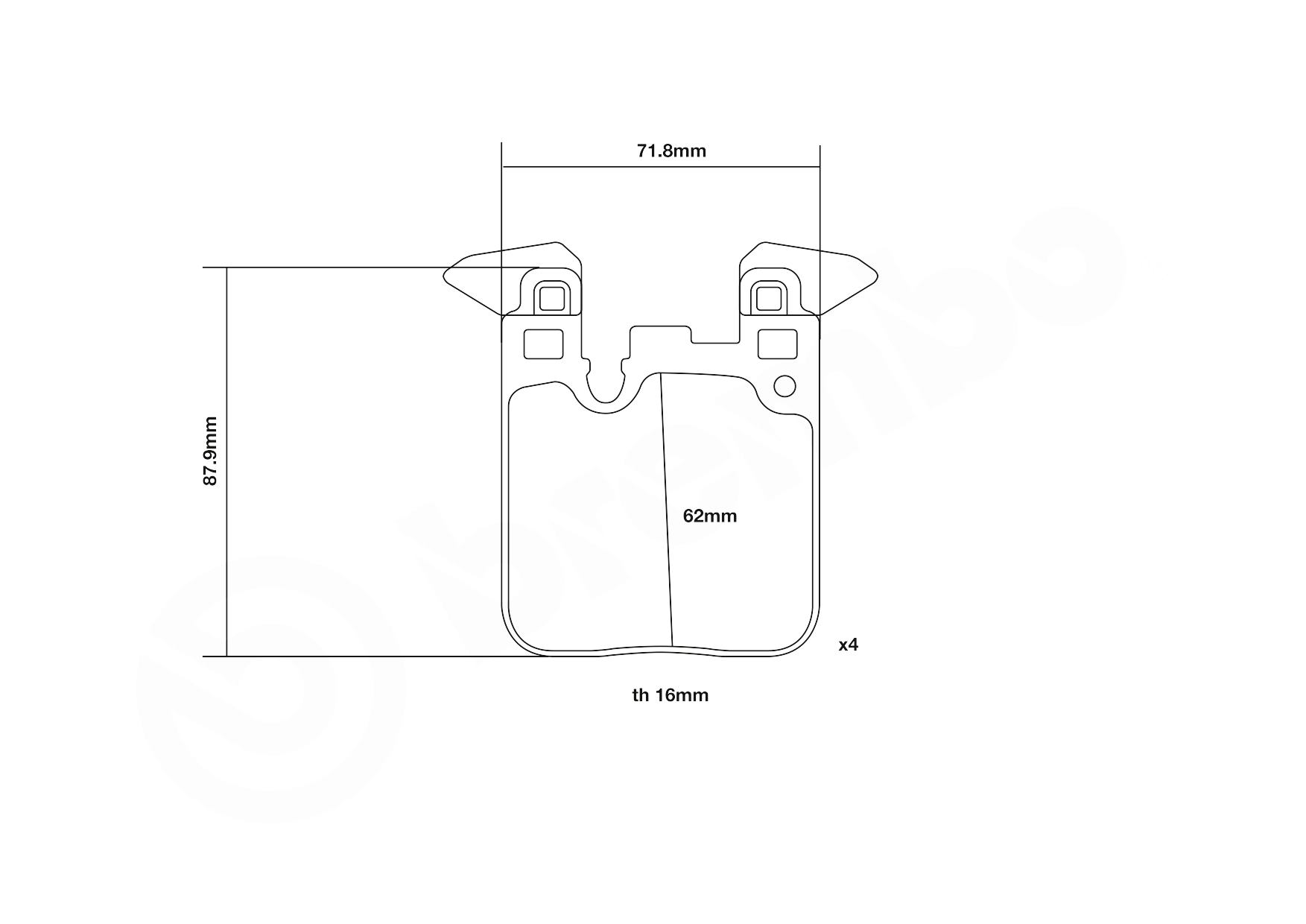 High Performance Brake Pad Set UPGRADE, SPORT | HP2000 07.B315.77