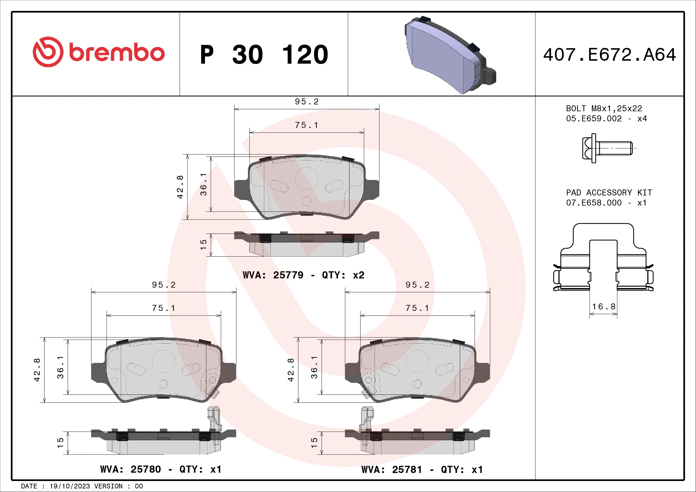 Brake Pad Set, disc brake PRIME LINE P 30 120