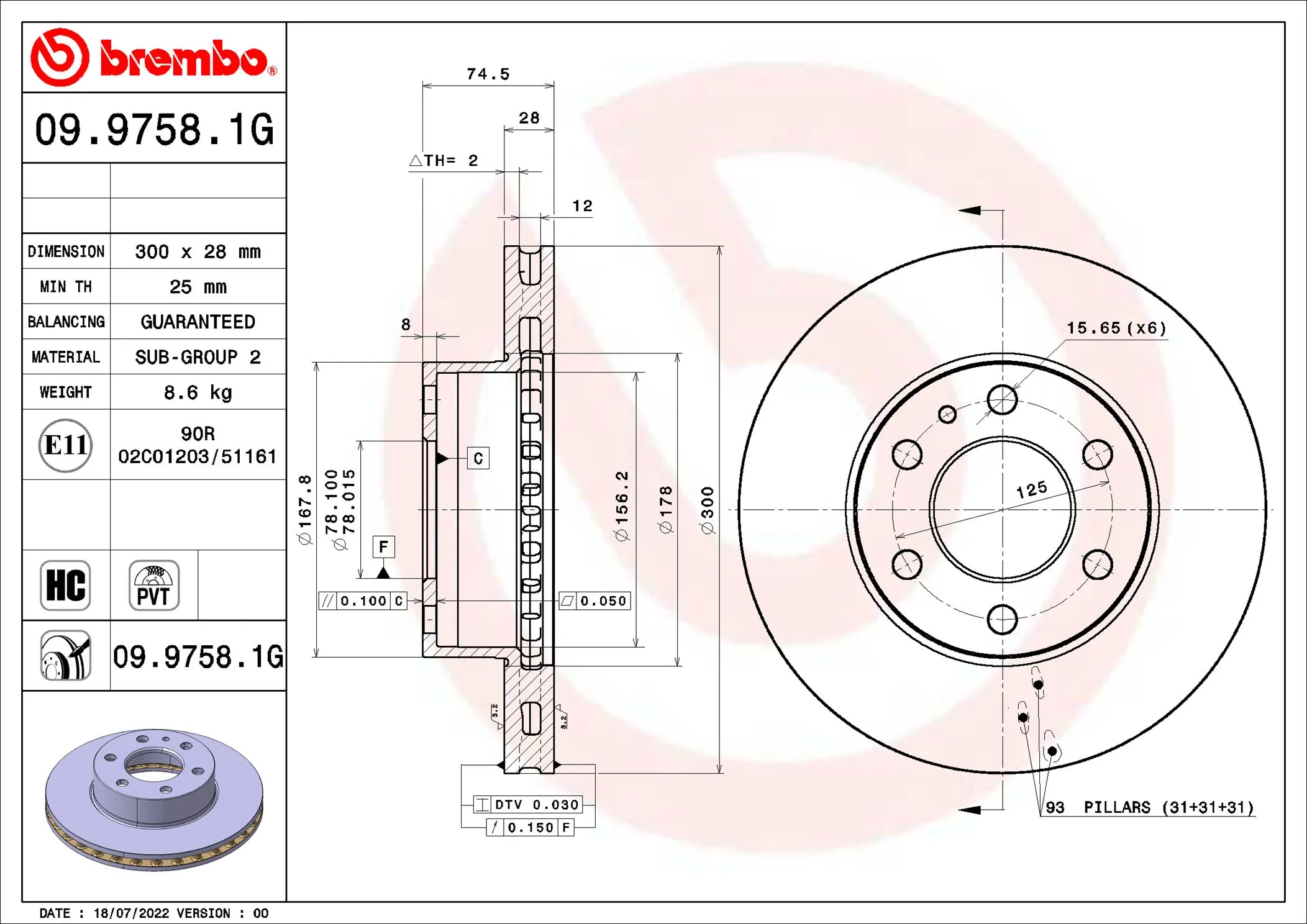 BREMBO KT 10 021 Brake Kit, disc brake