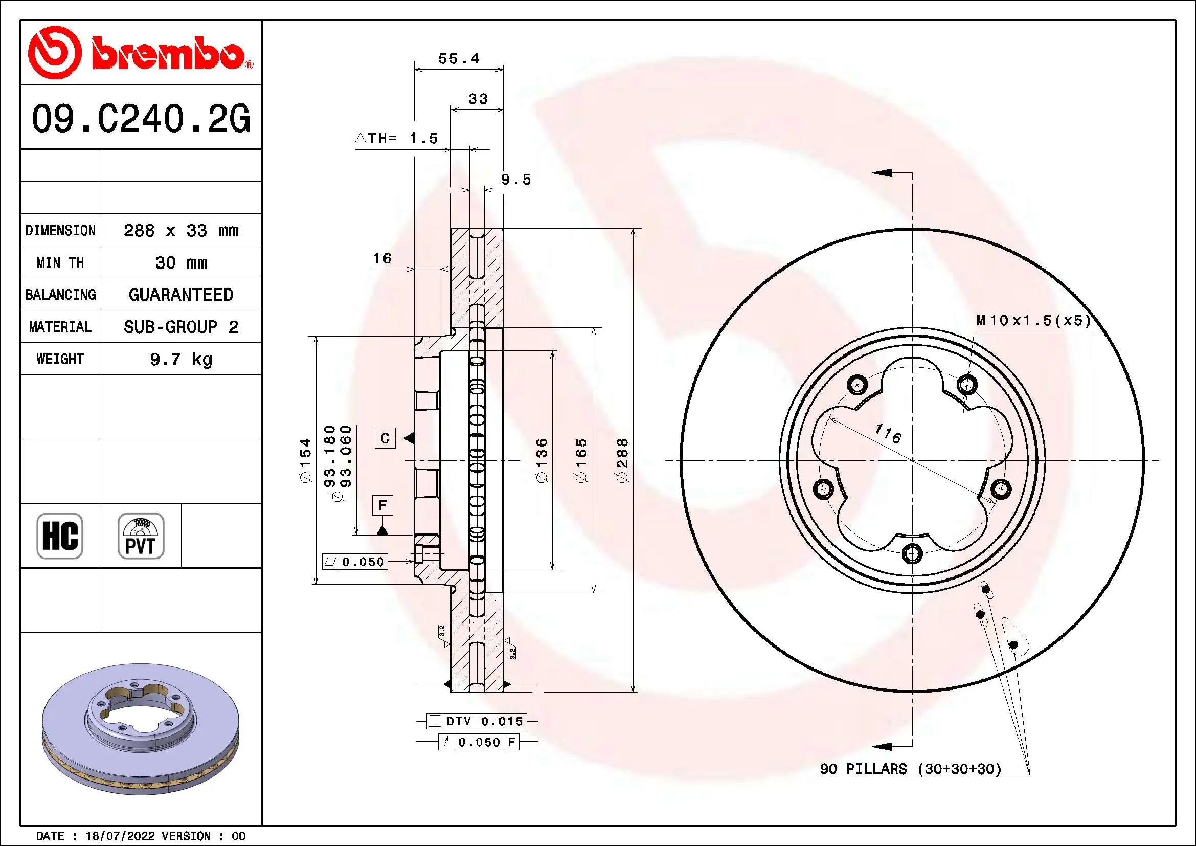 BREMBO KT 10 062 Brake Kit, disc brake