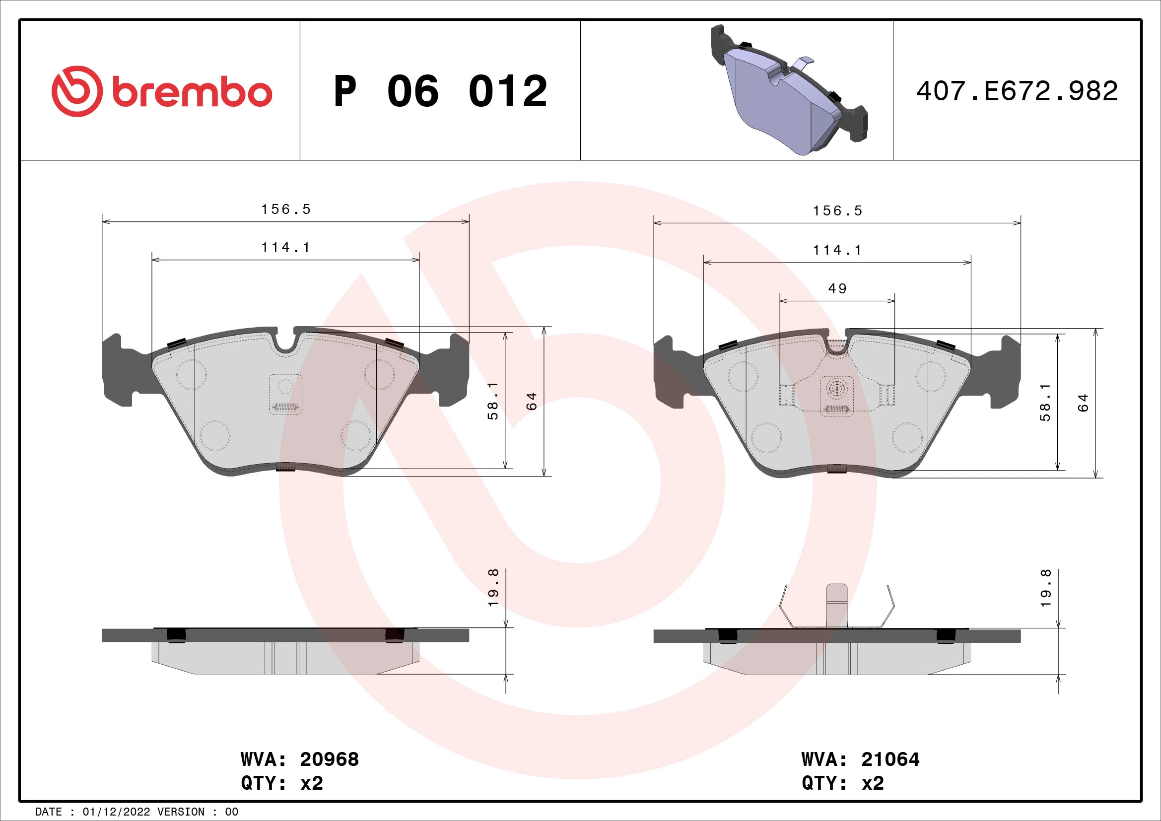 Brake Pad Set, disc brake PRIME LINE P 06 012