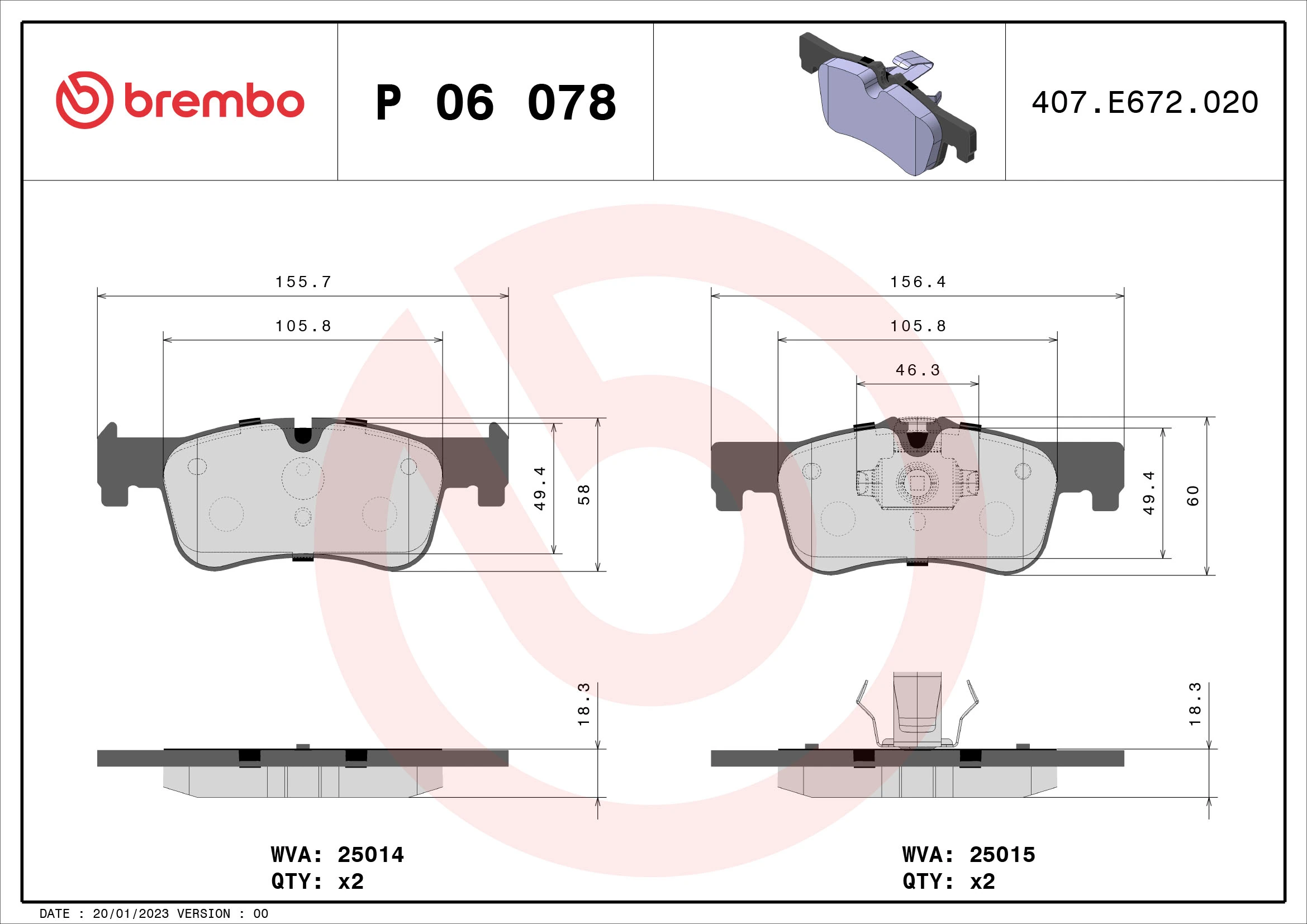 Brake Pad Set, disc brake PRIME LINE P 06 078
