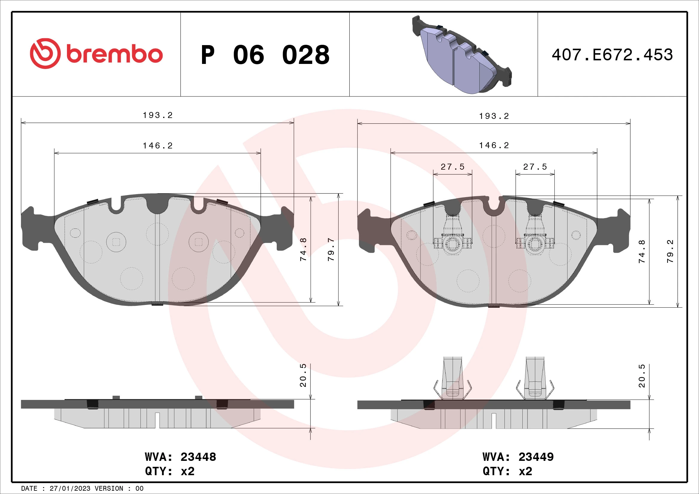 Brake Pad Set, disc brake PRIME LINE P 06 028