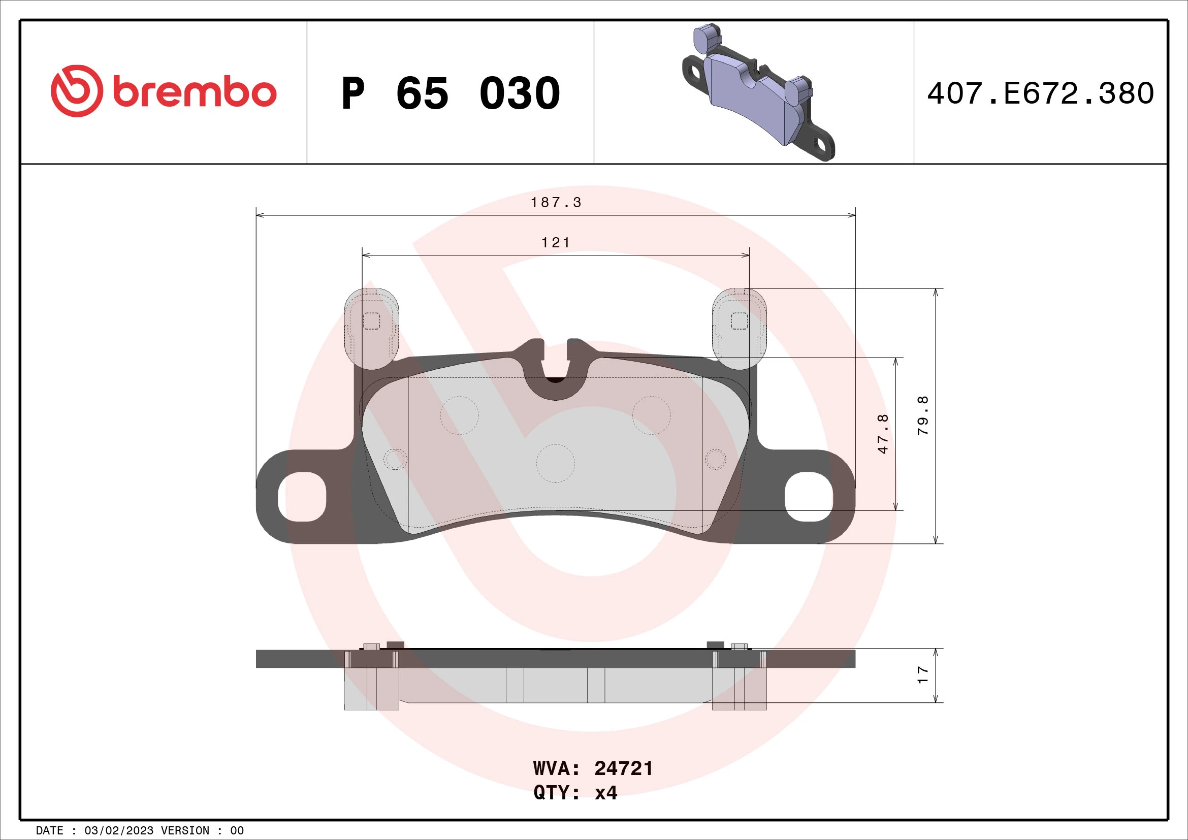 Brake Pad Set, disc brake PRIME LINE P 65 030