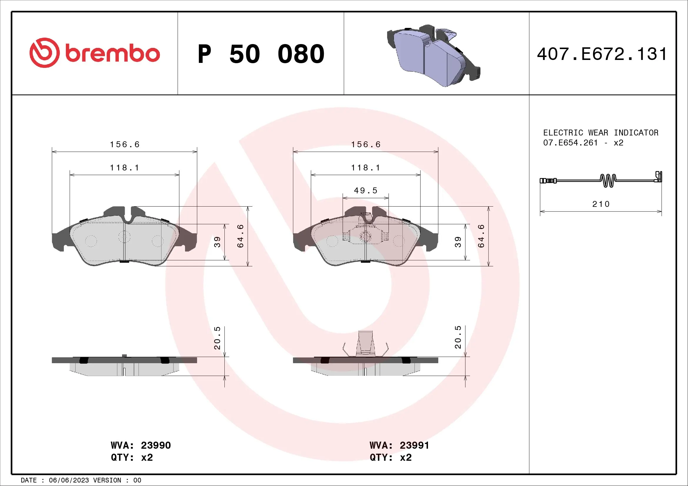 Brake Pad Set, disc brake PRIME LINE P 50 080