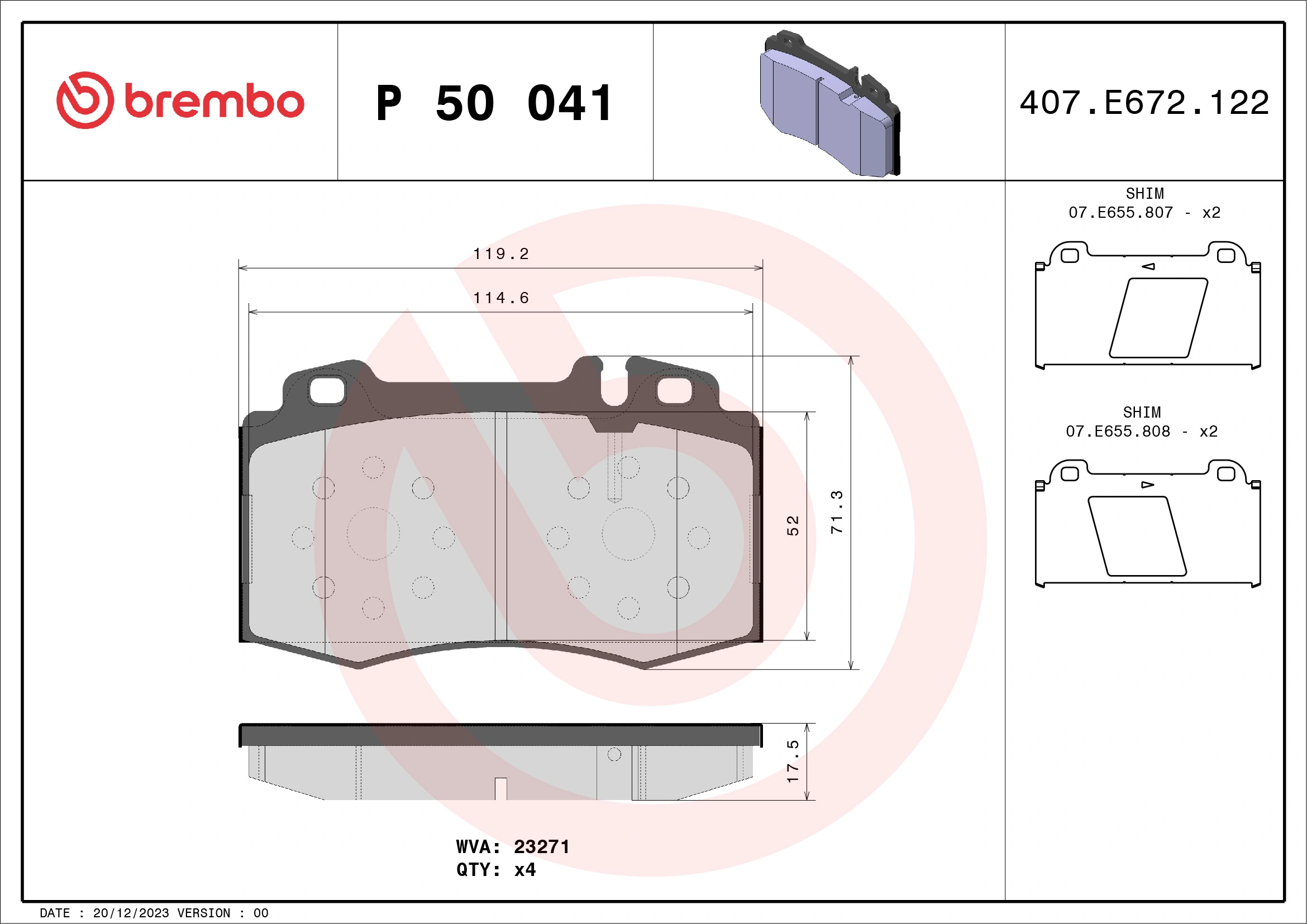 Brake Pad Set, disc brake PRIME LINE P 50 041