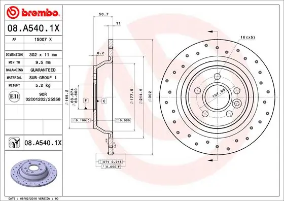Brake Disc XTRA LINE - Xtra 08.A540.1X