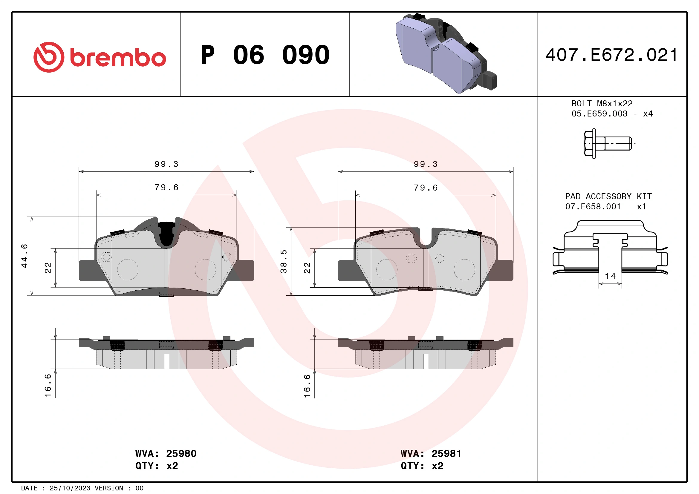 Brake Pad Set, disc brake PRIME LINE P 06 090