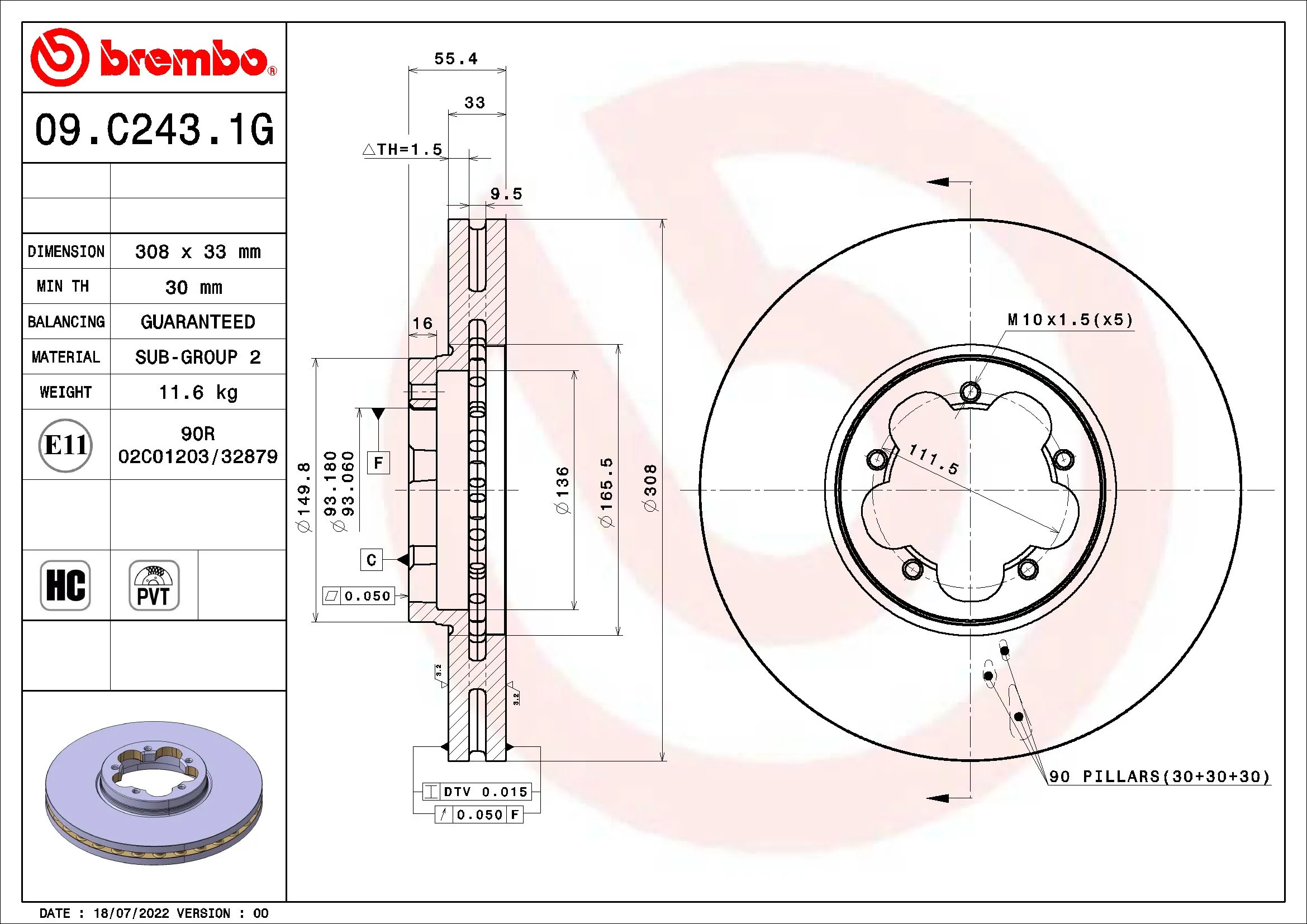 Brake Kit, disc brake BEYOND LINE - Greenance KT 10 059