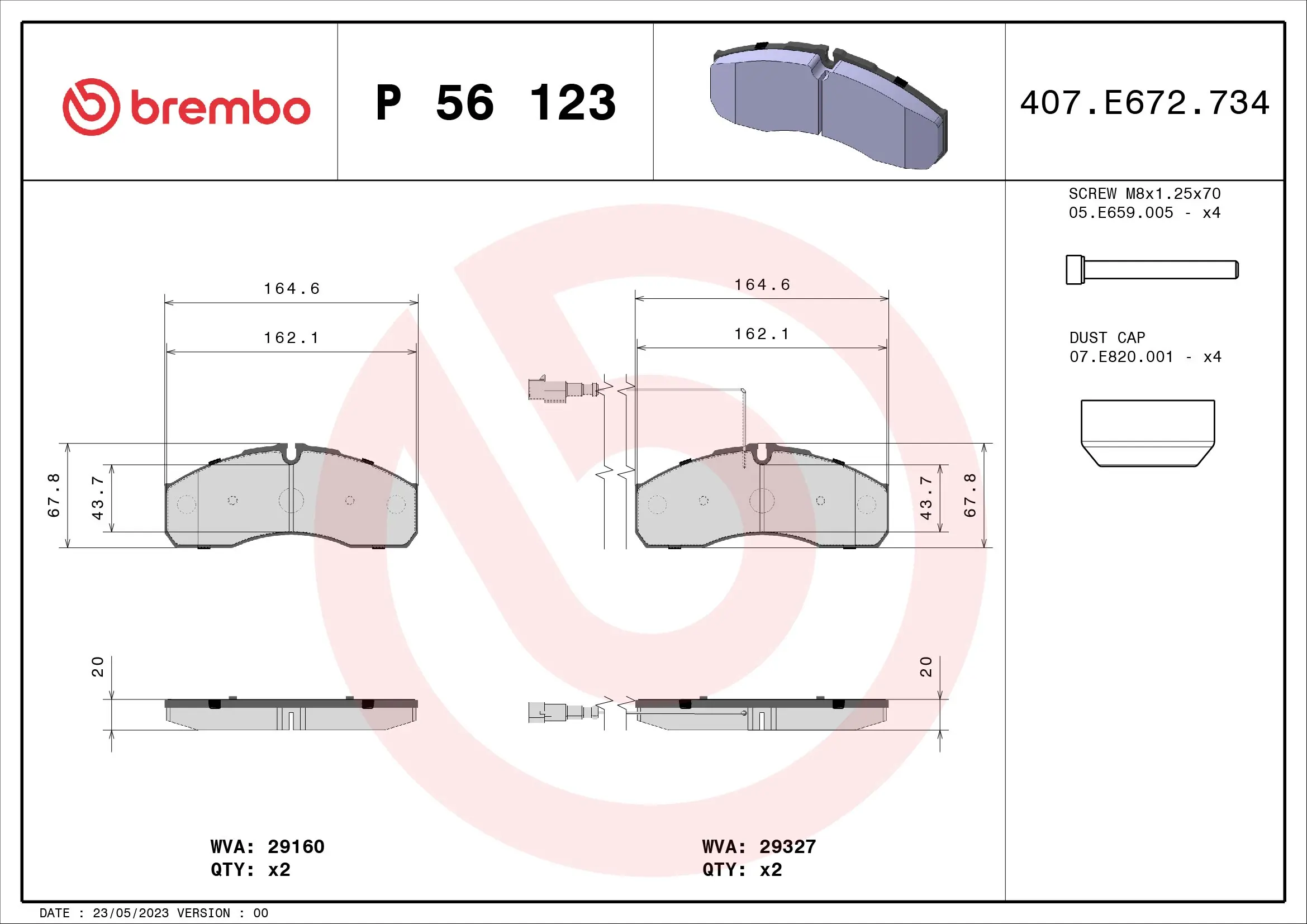 Brake Pad Set, disc brake PRIME LINE P 56 123