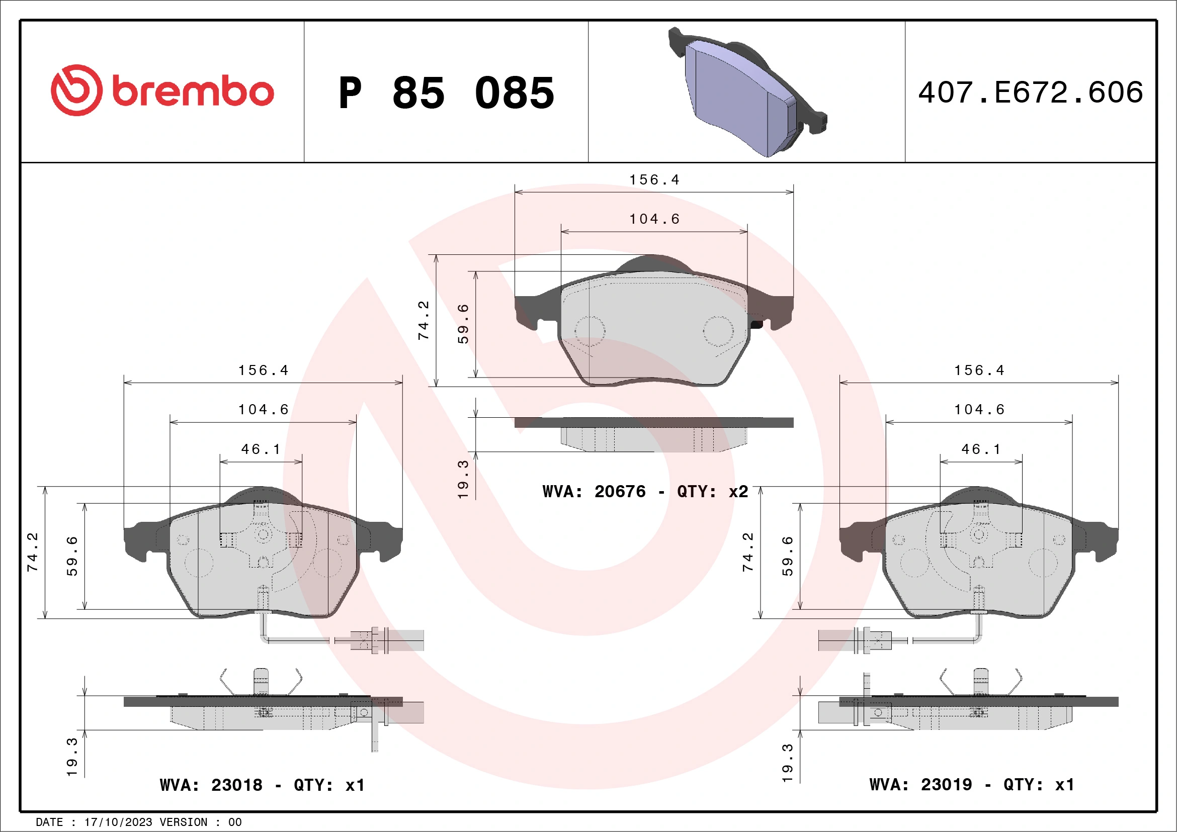 Brake Pad Set, disc brake PRIME LINE P 85 085