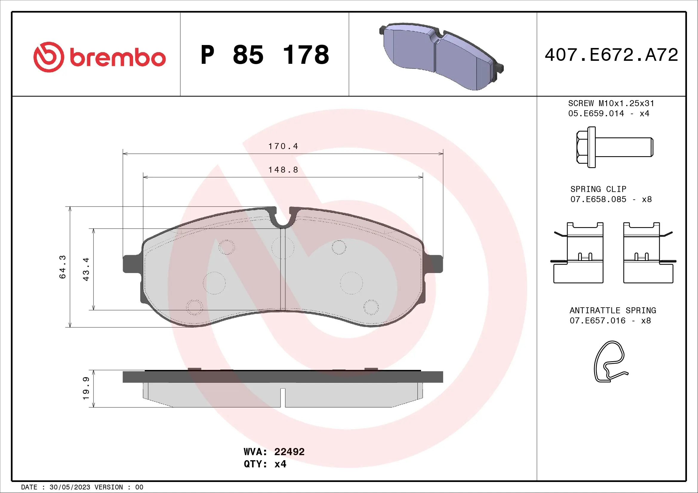 Brake Pad Set, disc brake PRIME LINE P 85 178