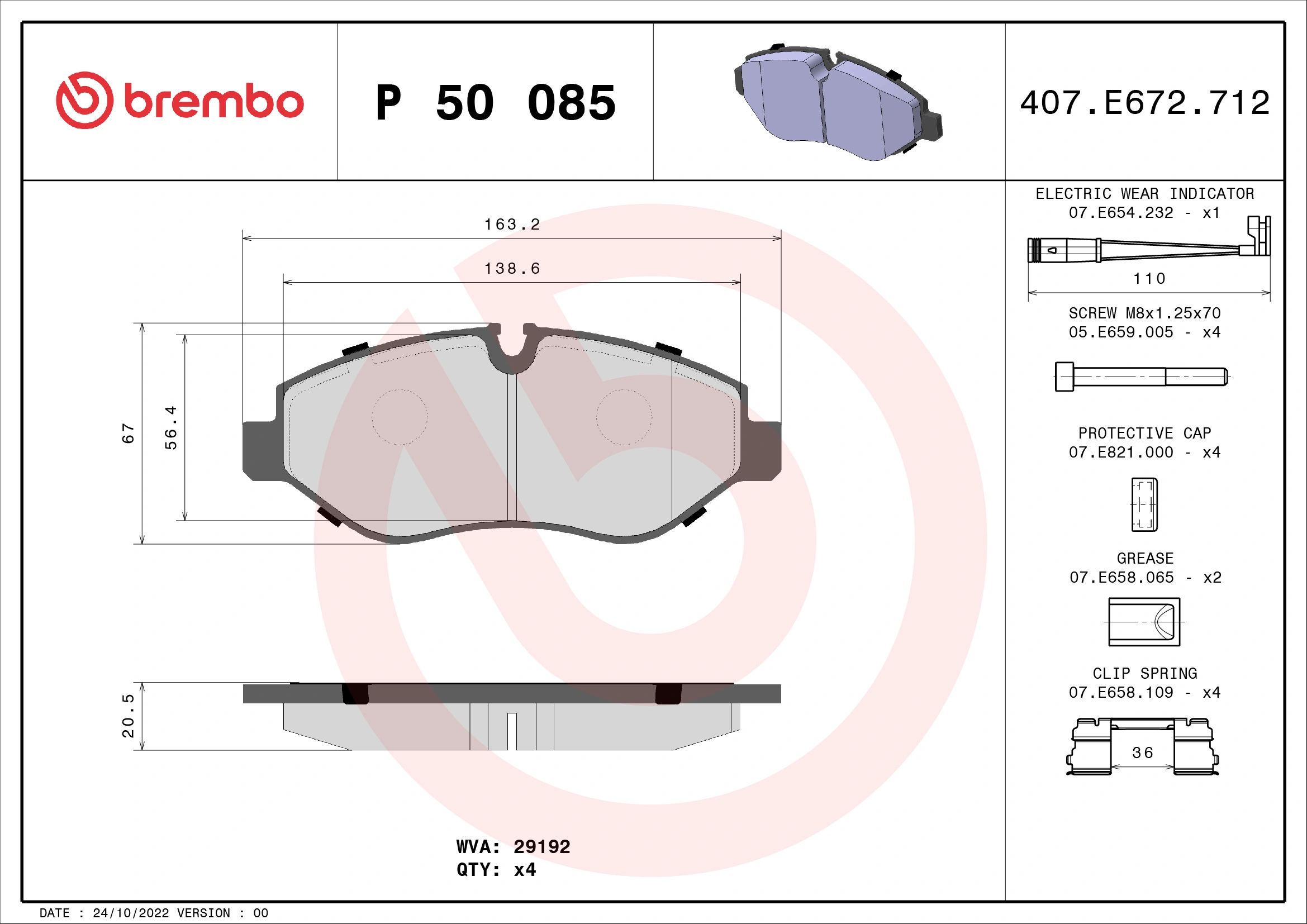 Brake Pad Set, disc brake PRIME LINE P 50 085