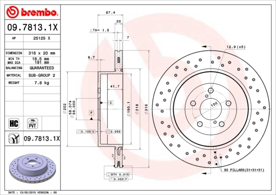 Brake Disc XTRA LINE - Xtra 09.7813.1X
