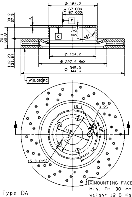 Brake Disc PRIME LINE - UV Coated 09.9382.11
