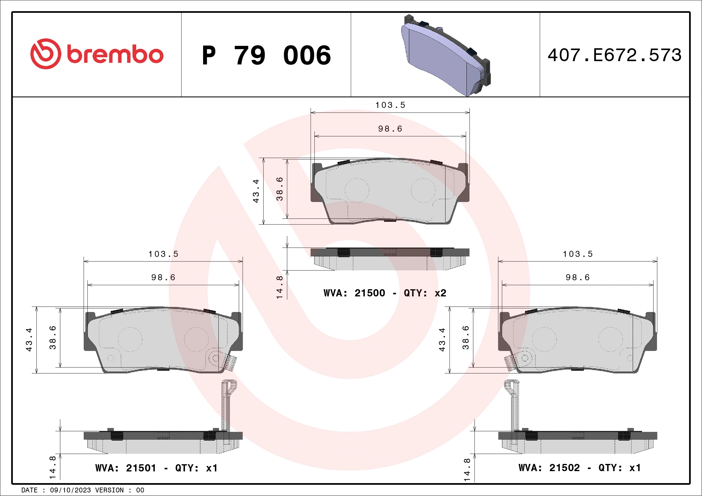 Brake Pad Set, disc brake PRIME LINE P 79 006