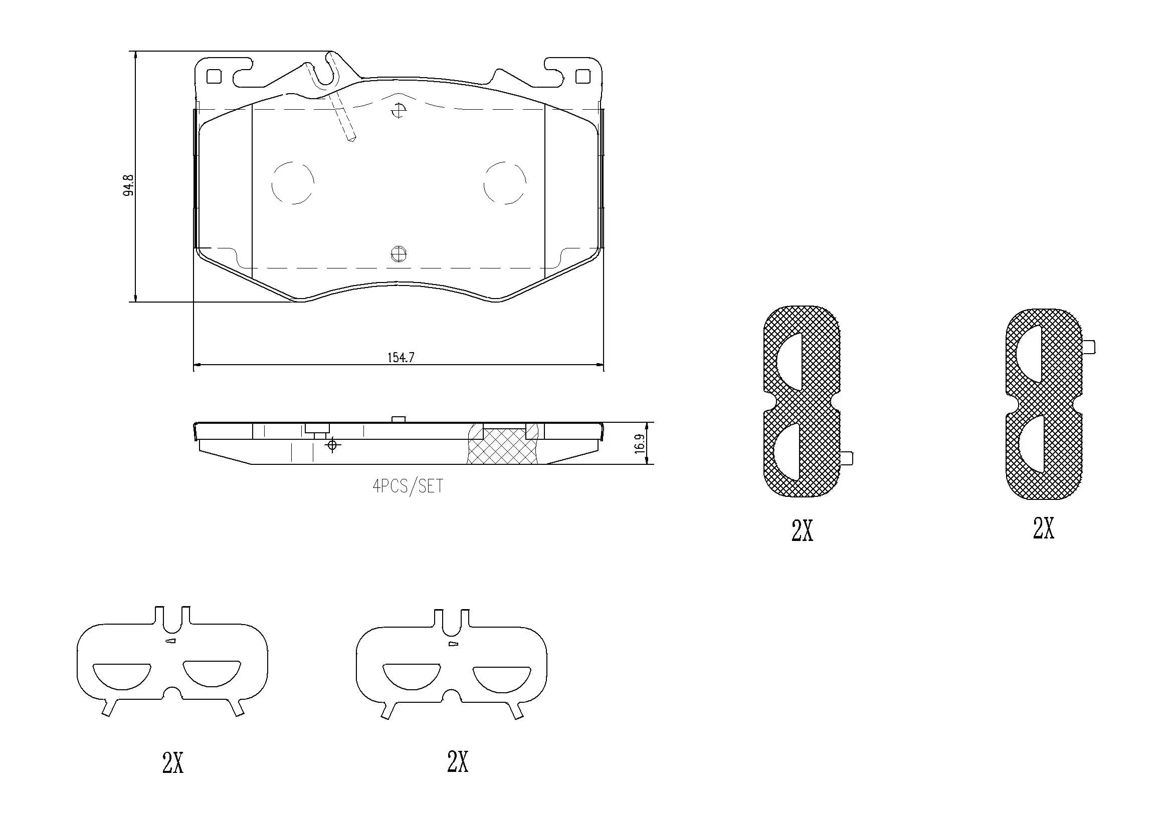 Brake Pad Set, disc brake PRIME LINE P 50 166