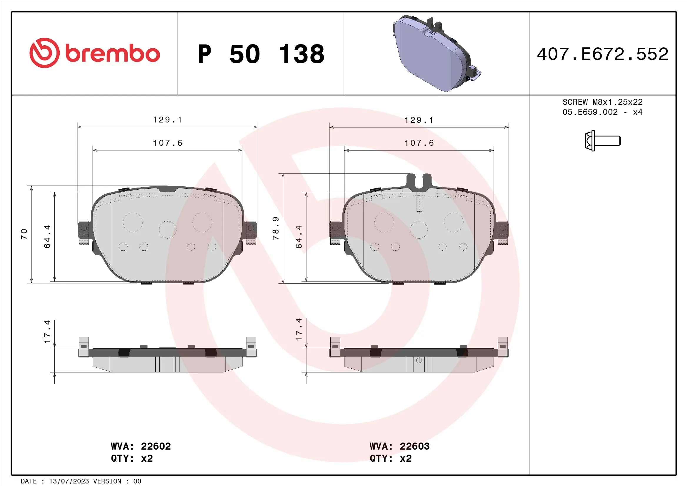 Brake Pad Set, disc brake PRIME LINE P 50 138