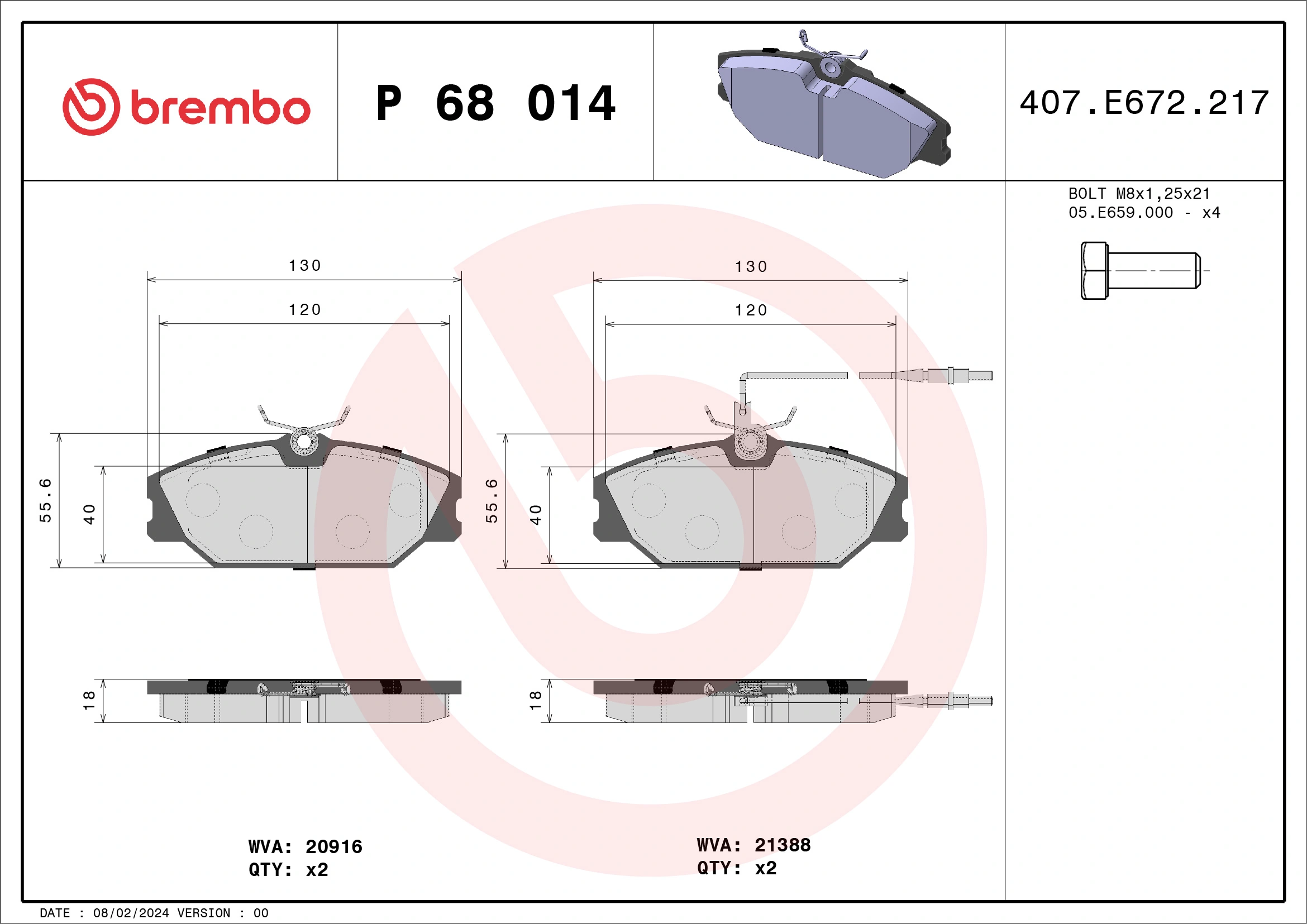 Brake Pad Set, disc brake PRIME LINE P 68 014