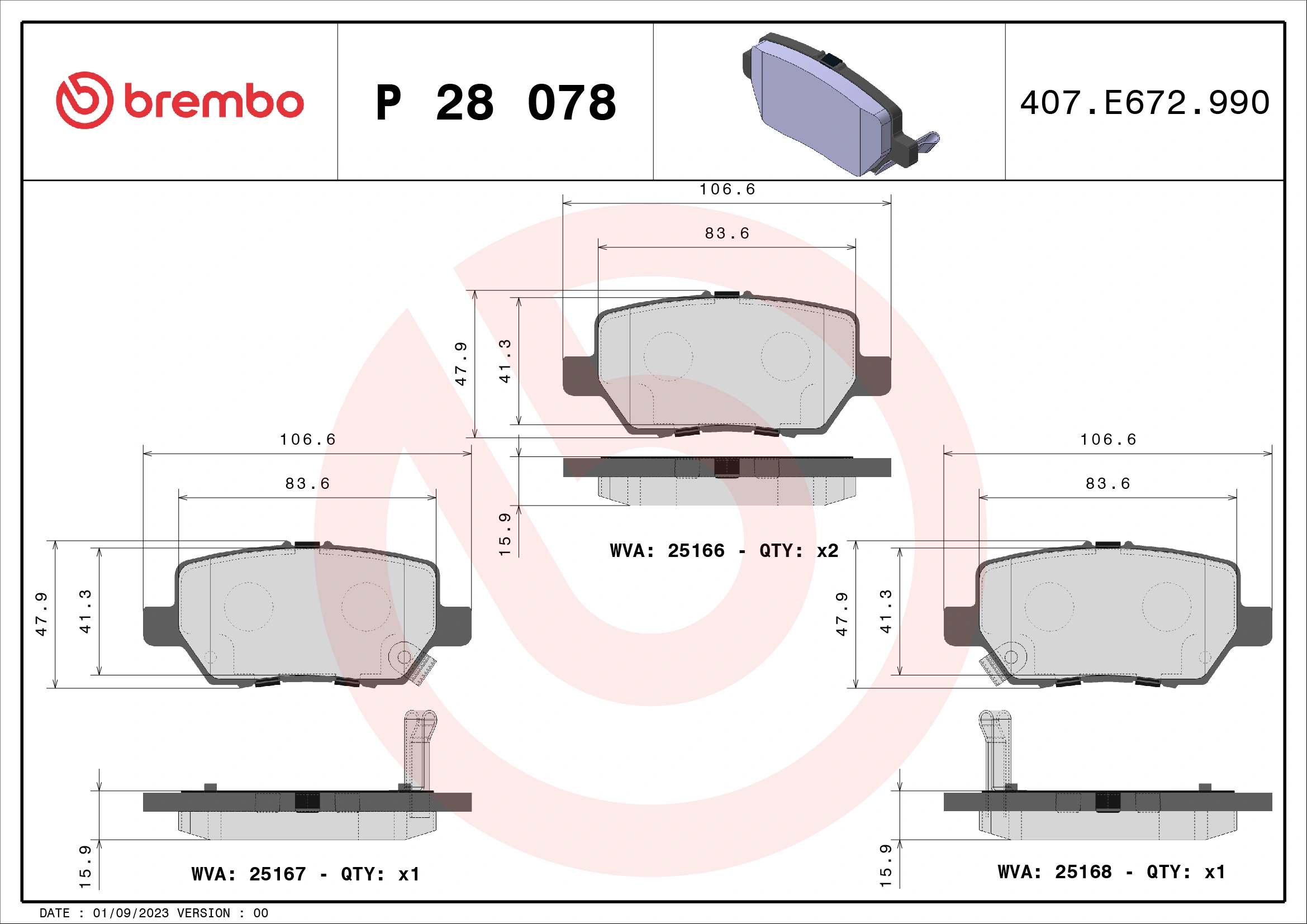 Brake Pad Set, disc brake PRIME LINE P 28 078