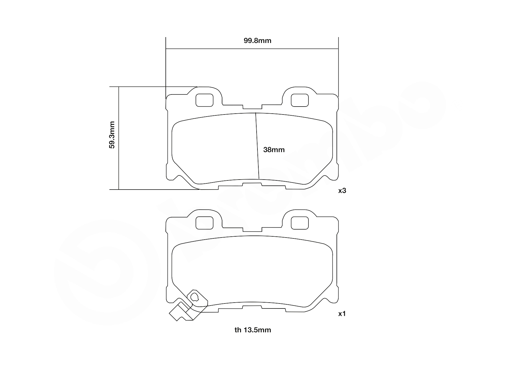 Juego zapatas freno de alto rendimiento UPGRADE, SPORT | HP2000 07.B315.40