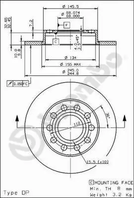 Brake Disc PRIME LINE - UV Coated 08.9136.11