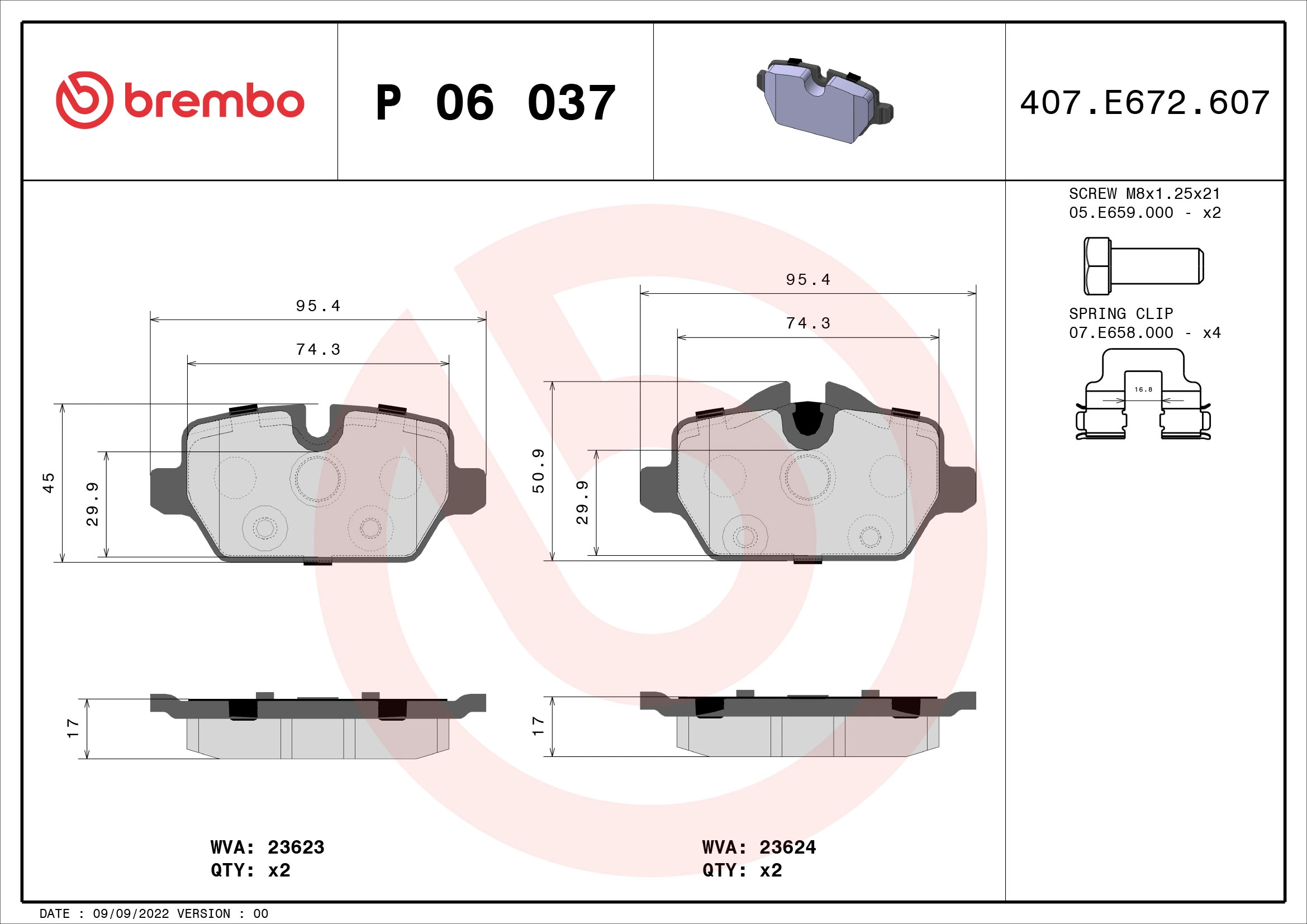 Brake Pad Set, disc brake PRIME LINE P 06 037