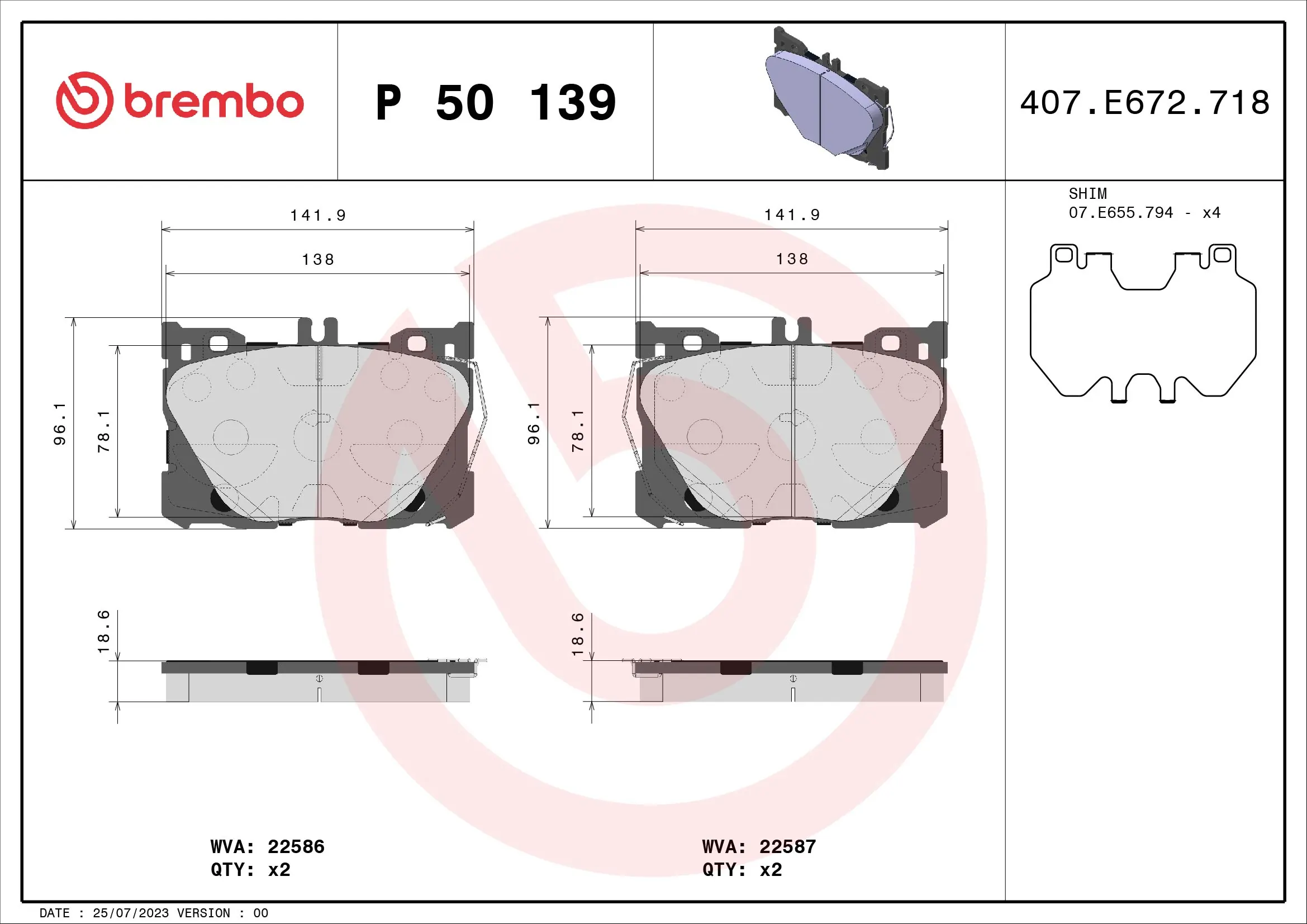 Brake Pad Set, disc brake PRIME LINE P 50 139