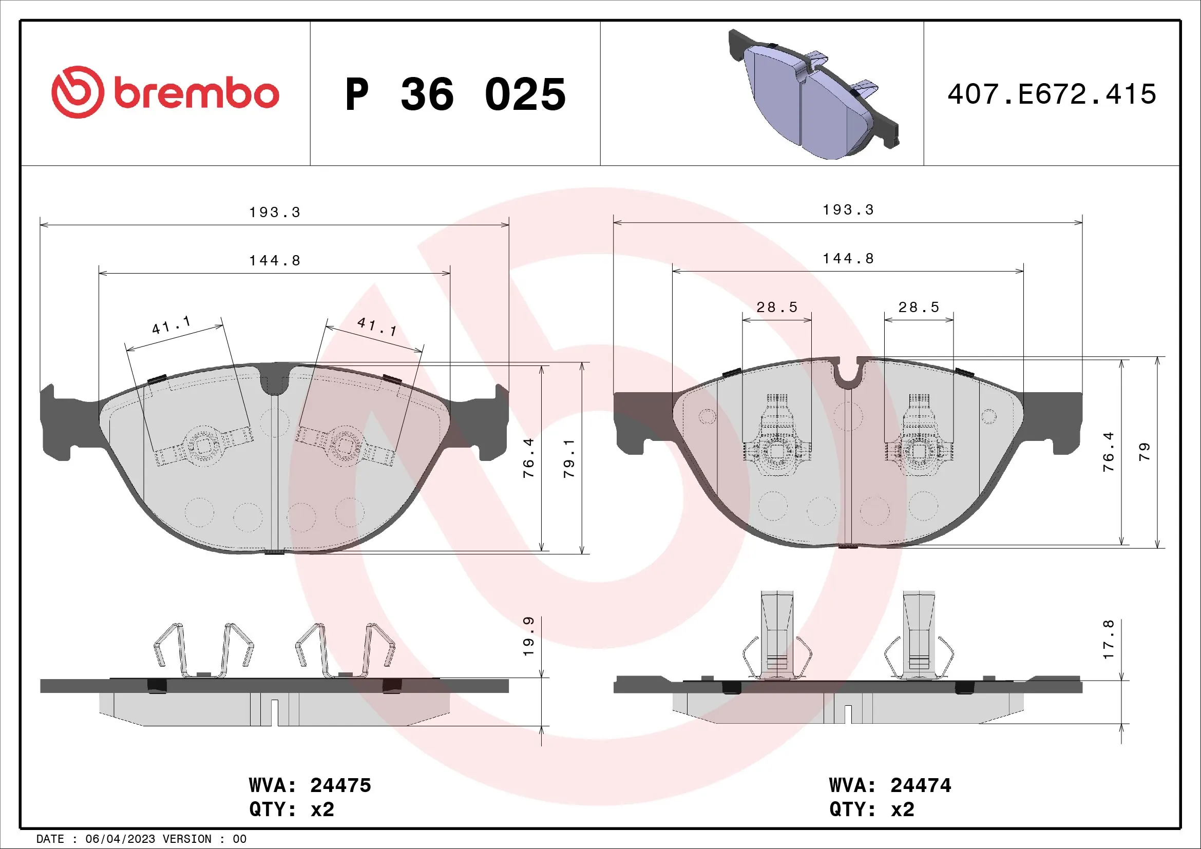 Brake Pad Set, disc brake PRIME LINE P 36 025
