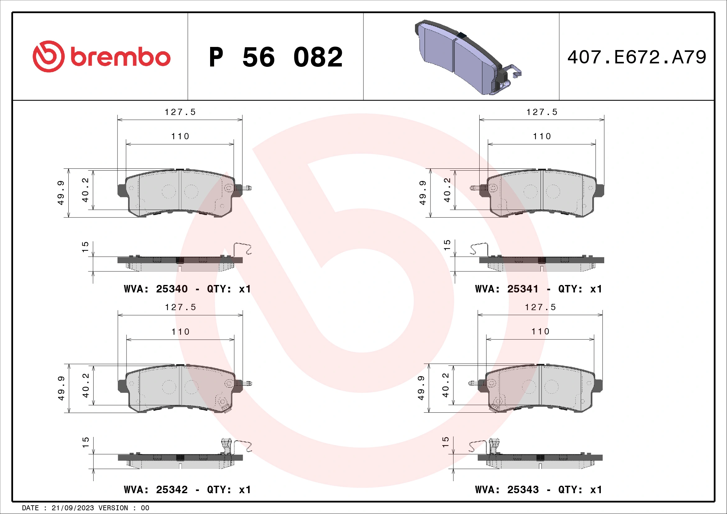 Brake Pad Set, disc brake PRIME LINE P 56 082