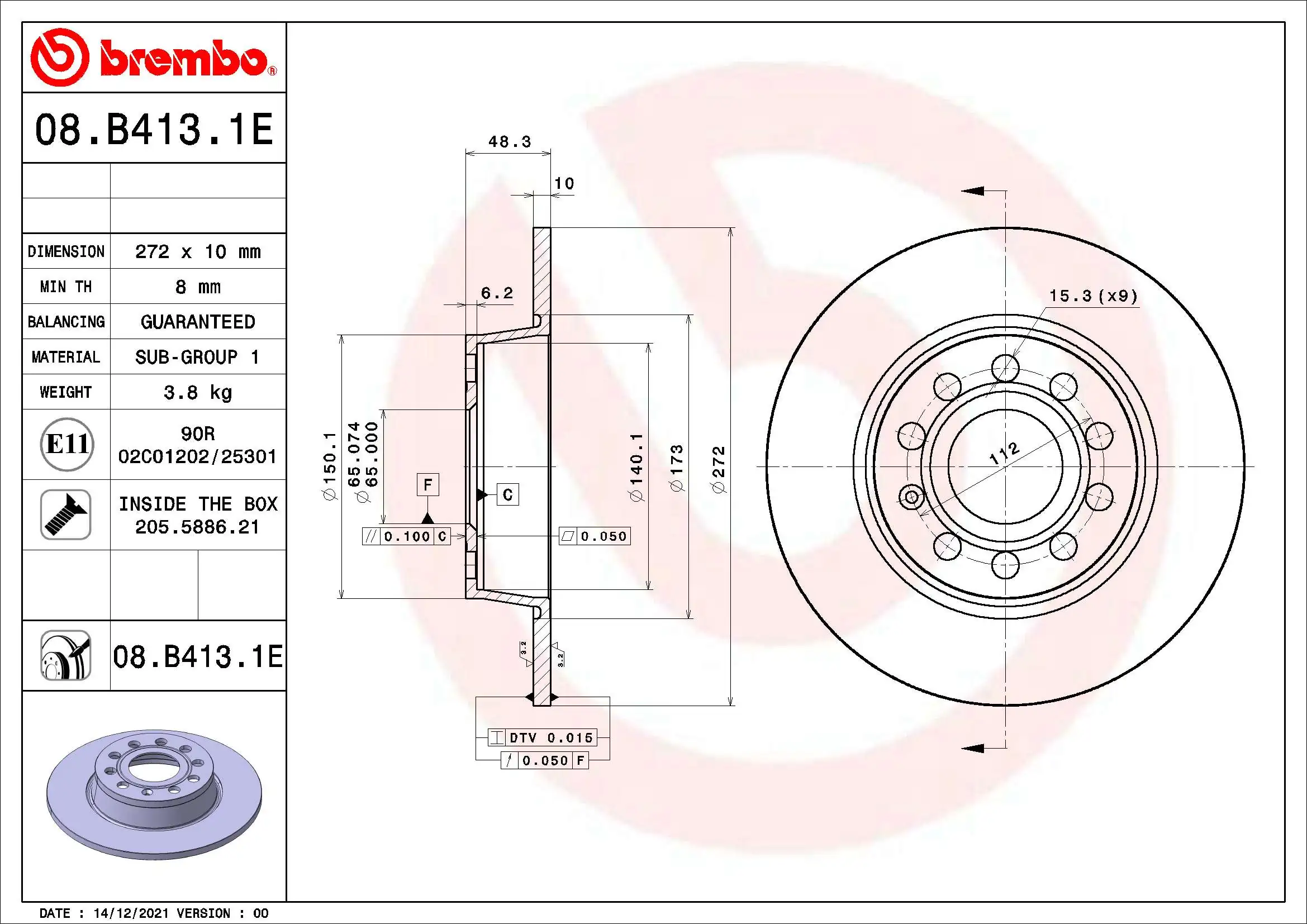 Brake Kit, disc brake BEYOND LINE - EV KT 08 025
